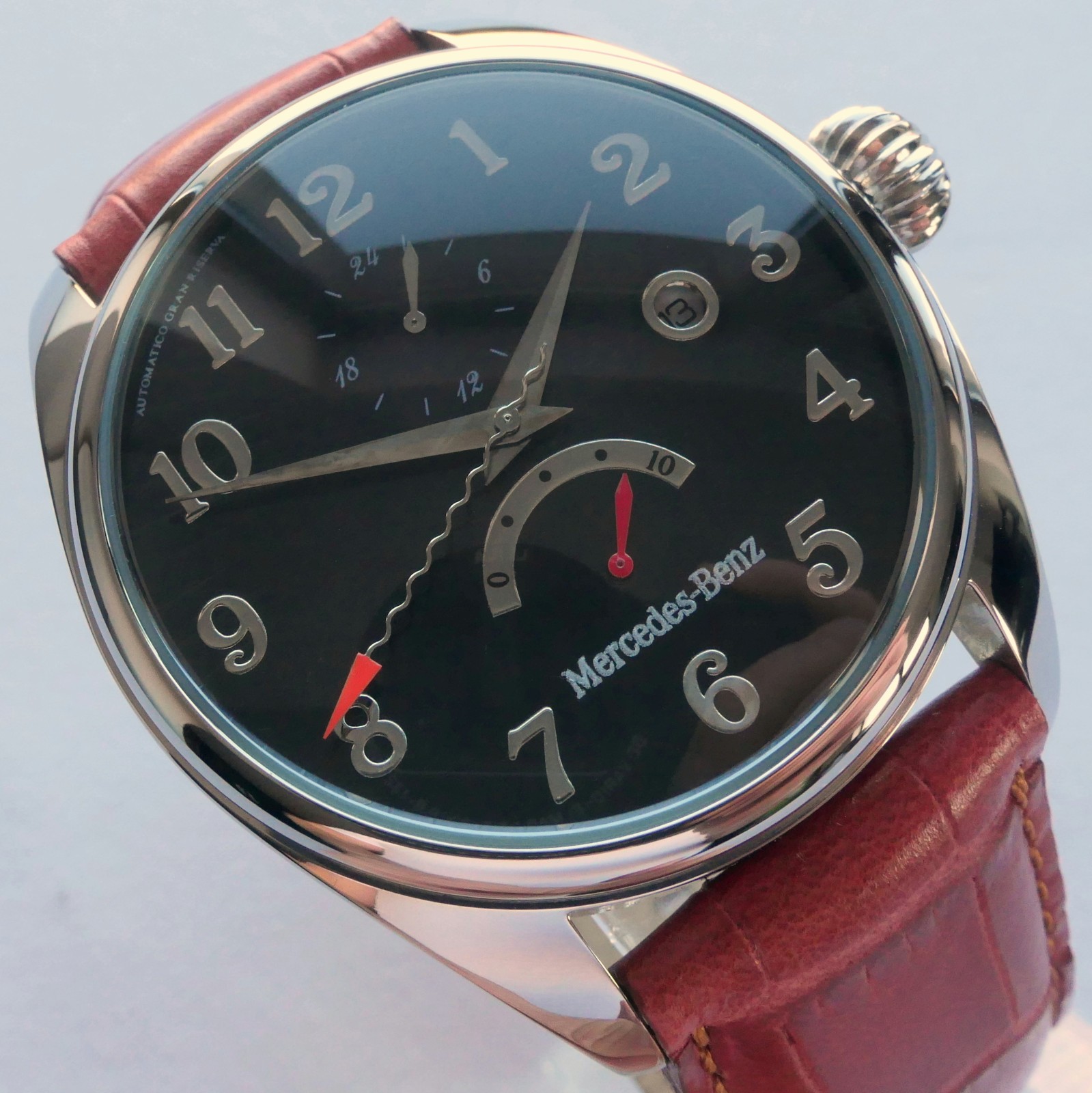 Mercedes Benz Classic Retro Design Car Accessory Power Reserve Automatic Watch