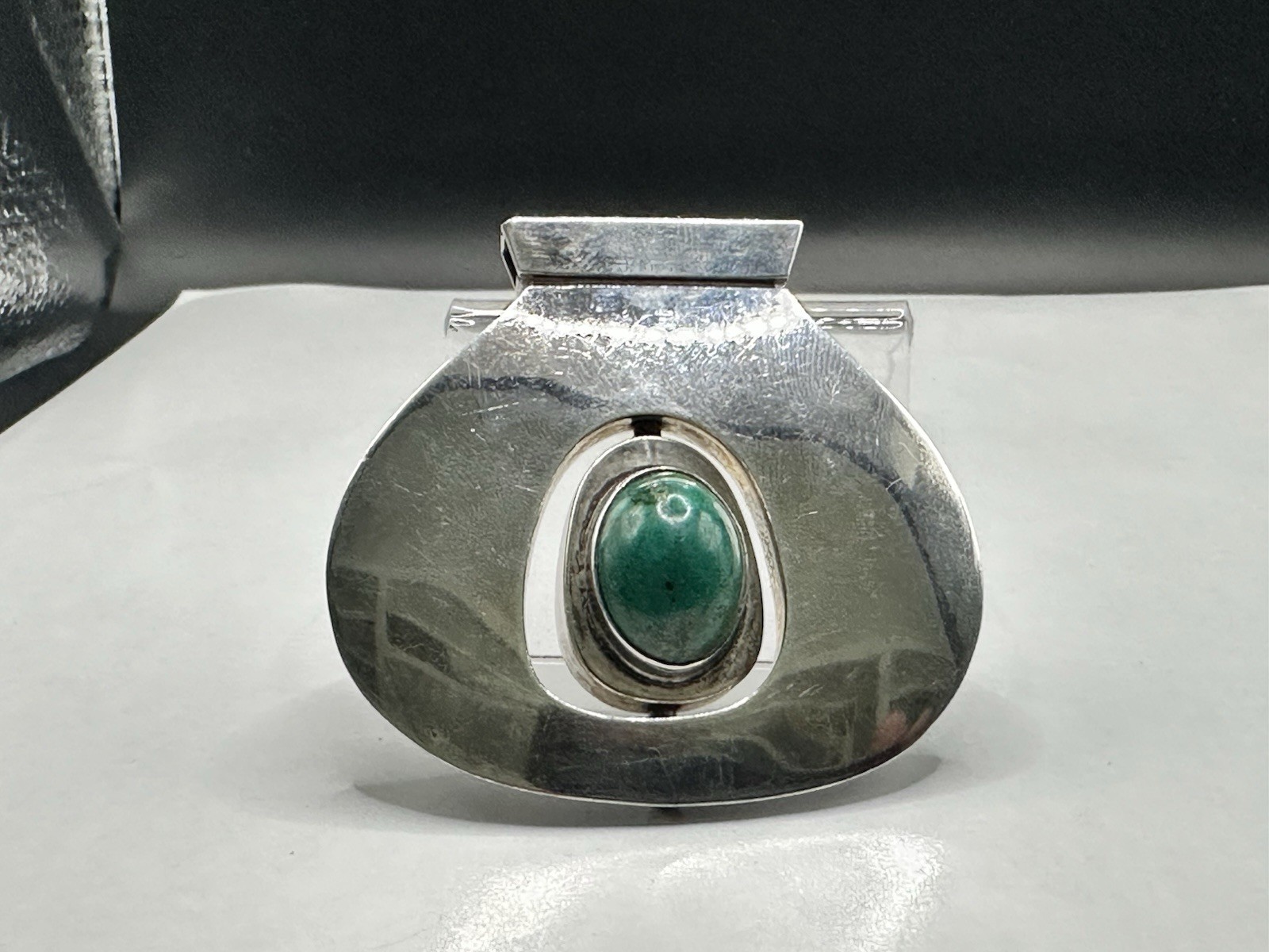 Sterling Silver 925 Reversable Spin Vintage Modernist FLIP Pendant Handmade