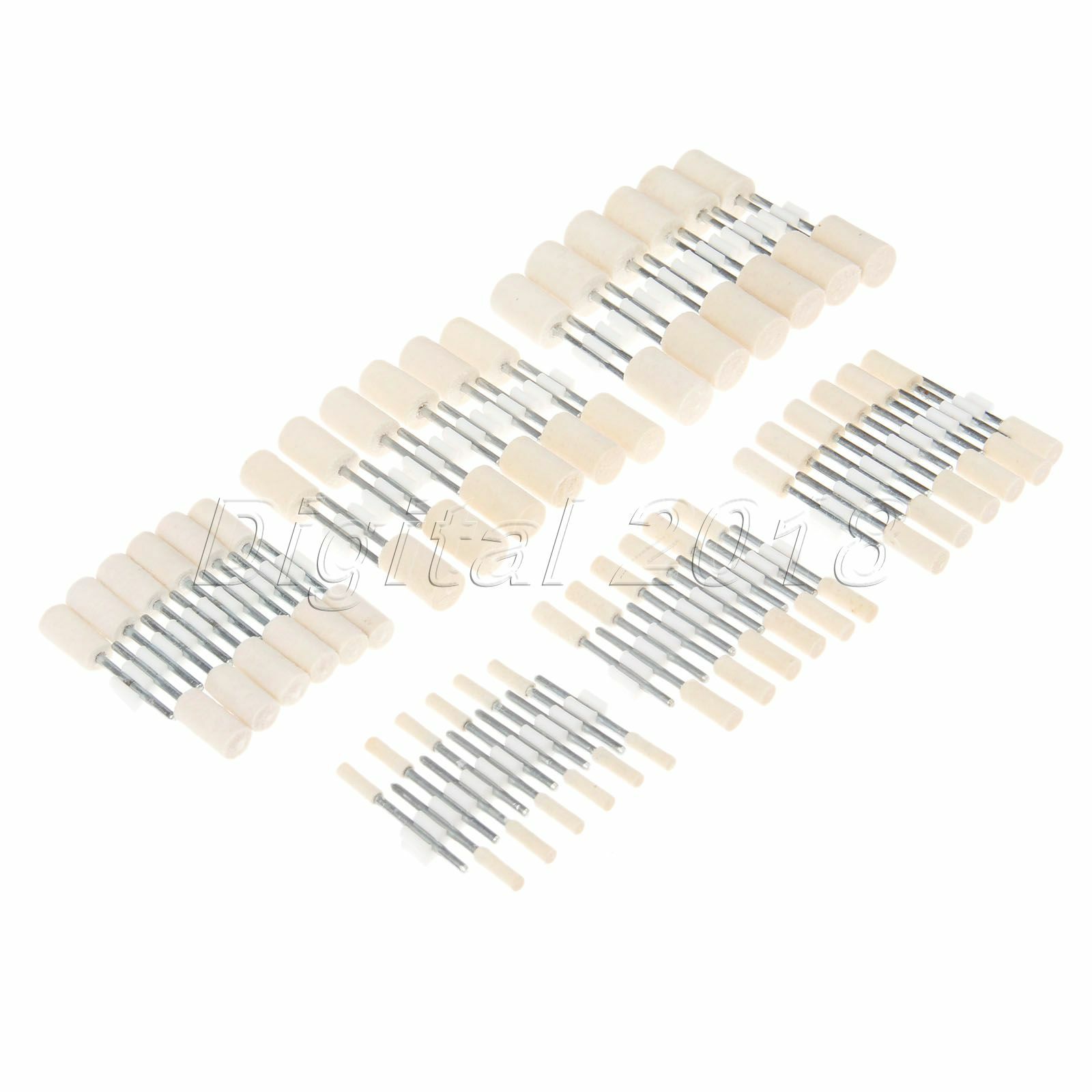 12X Cylindrical Wool Polishing Grinding Head Shank Buffing Carving Tools 2.35mm