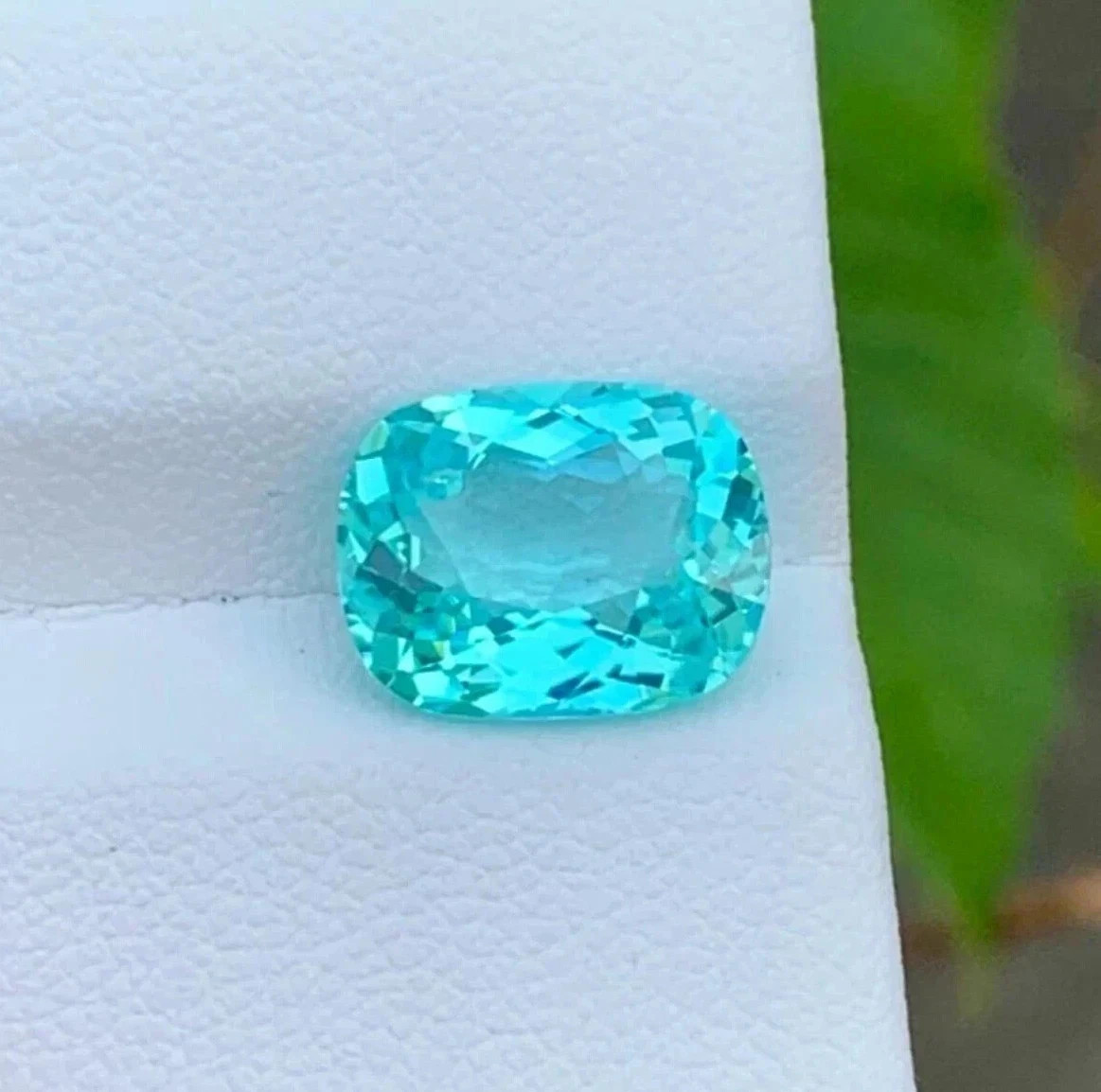 10.20 Ct+ Certified Cushion Natural Paraiba Tourmaline Neon Blue Loose Gemstone