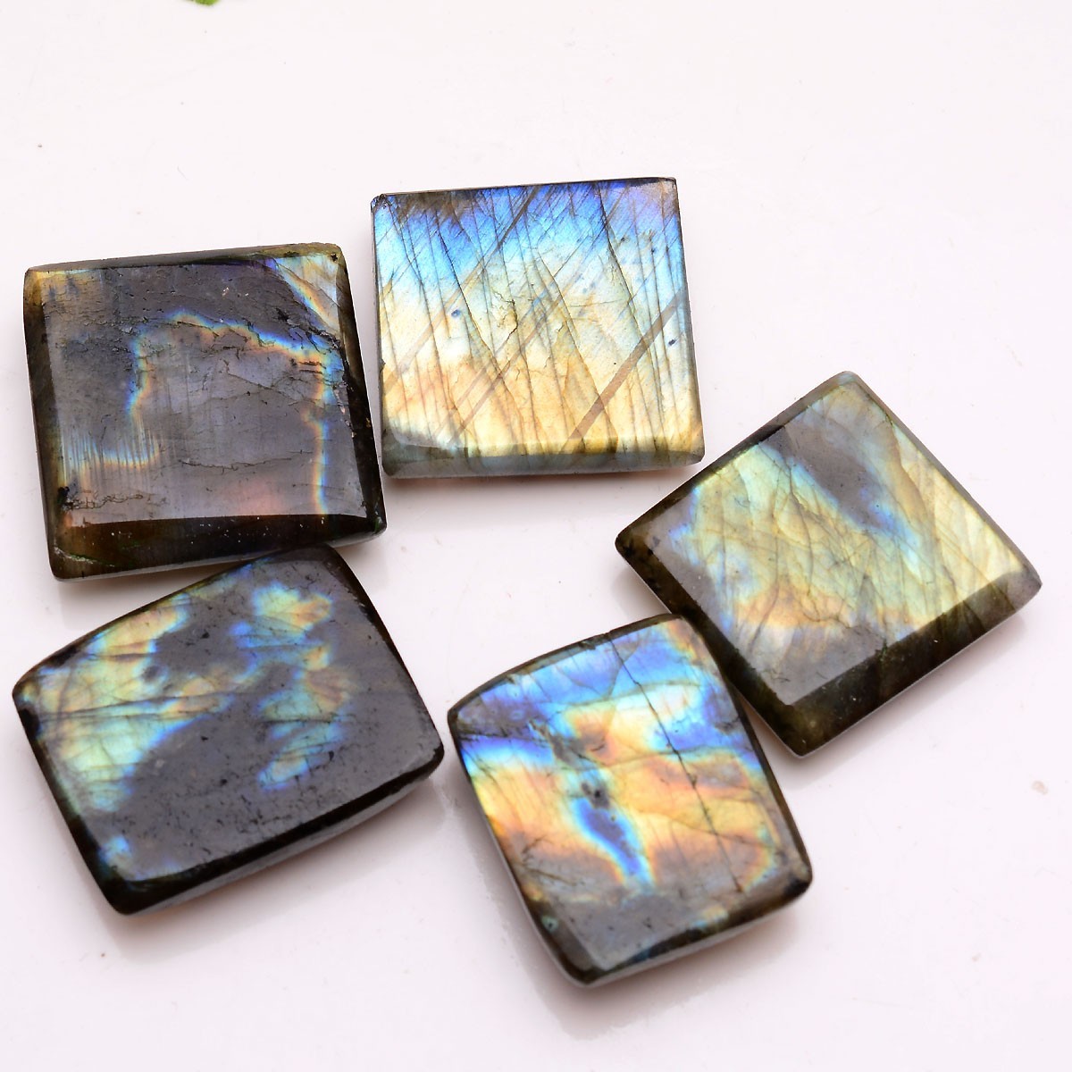 Frozen Lightning~5 Pcs Natural Labradorite 25mm-29mm Cabochon Huge Gemstones Lot