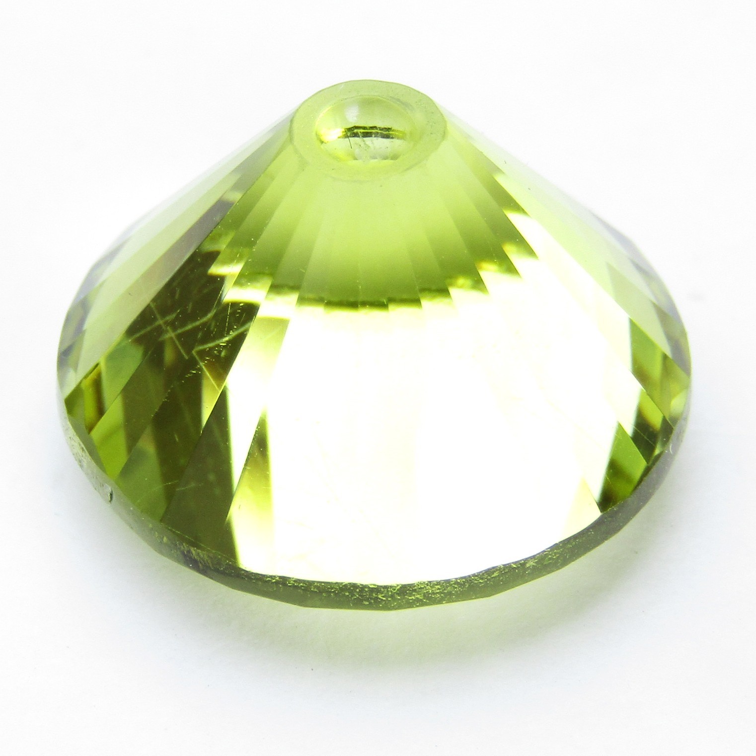 11.70Cts Sparkling Natural Lemon Quartz 15.2mm Round Concave Cut Loose Gemstone