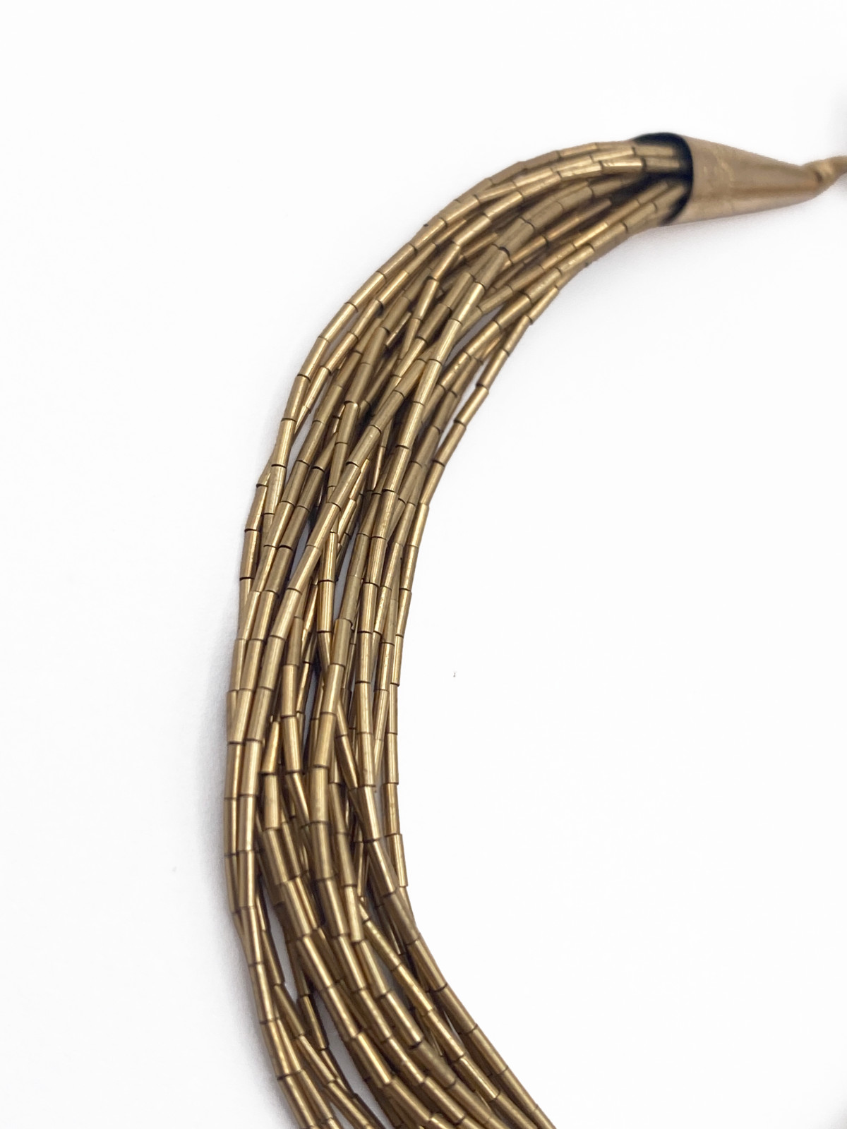 Vintage 1/20 12K Gold Filled 20-Strand Liquid Gold Tube Bead Bracelet 7 in