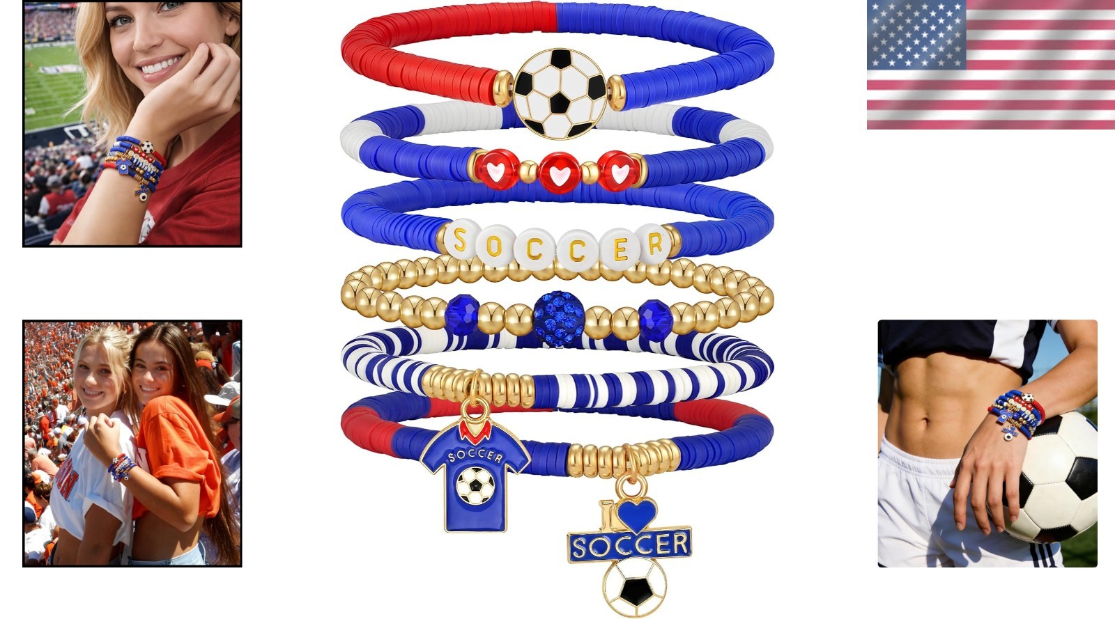 Stylish Soccer Bracelets for Game Day | Stackable Fan Accessories for All Ages