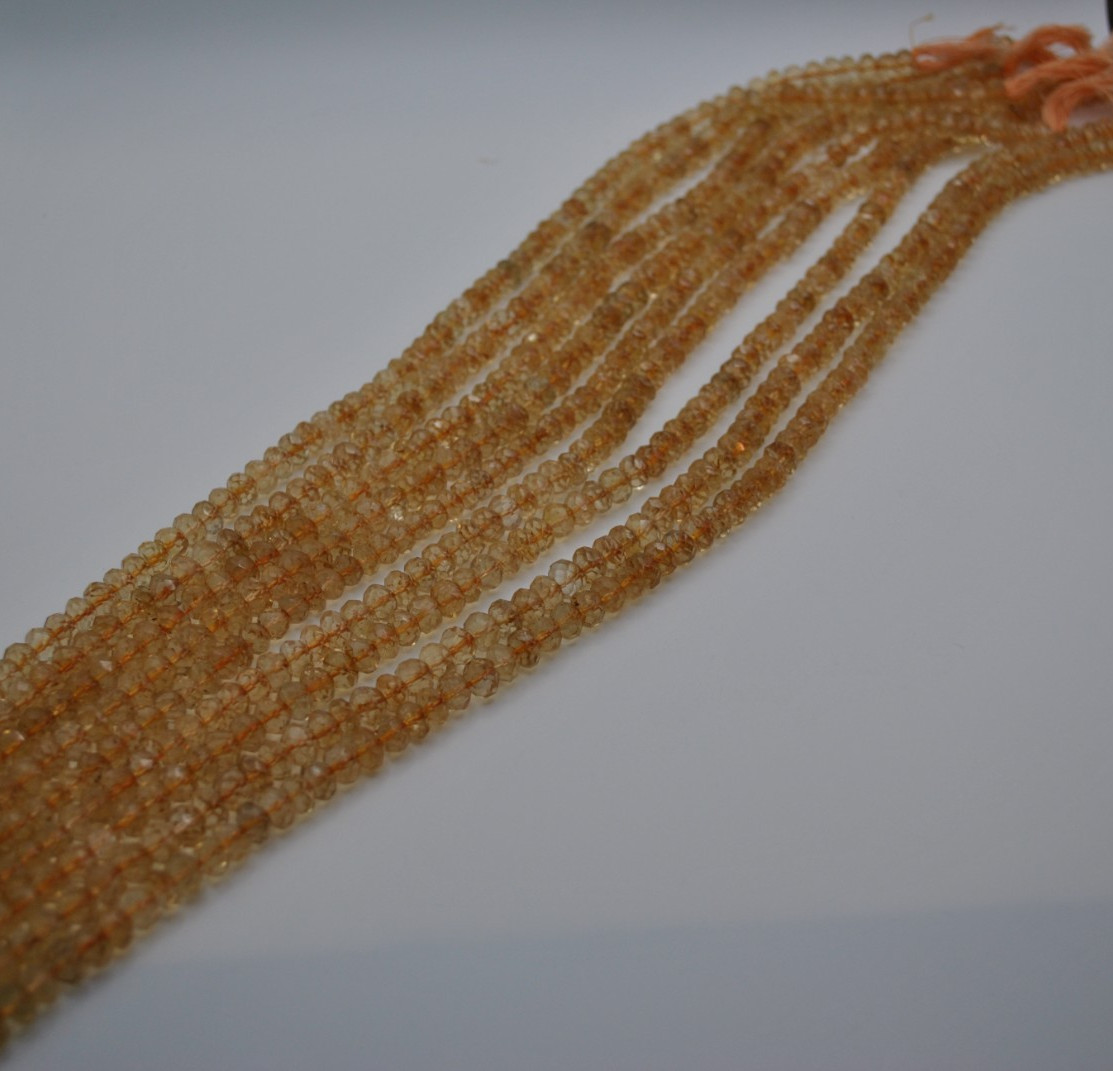Citrine Gemstone Strand with Faceted Stones (No Clasp)
