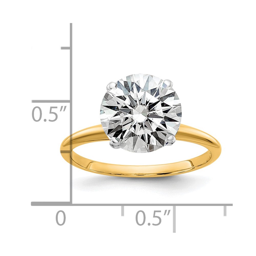 14k Yellow Gold 3ct. Round Cut Moissanite Solitaire Engagement Ring Size 7
