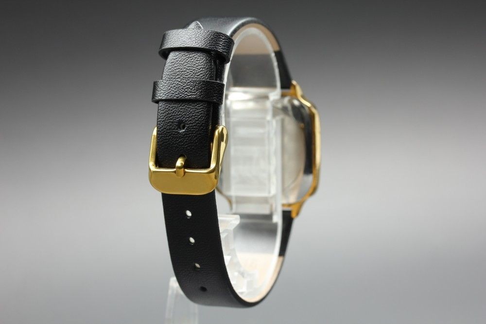 Working LONGINES 717 4352 Roman black square quartz men’s 17418