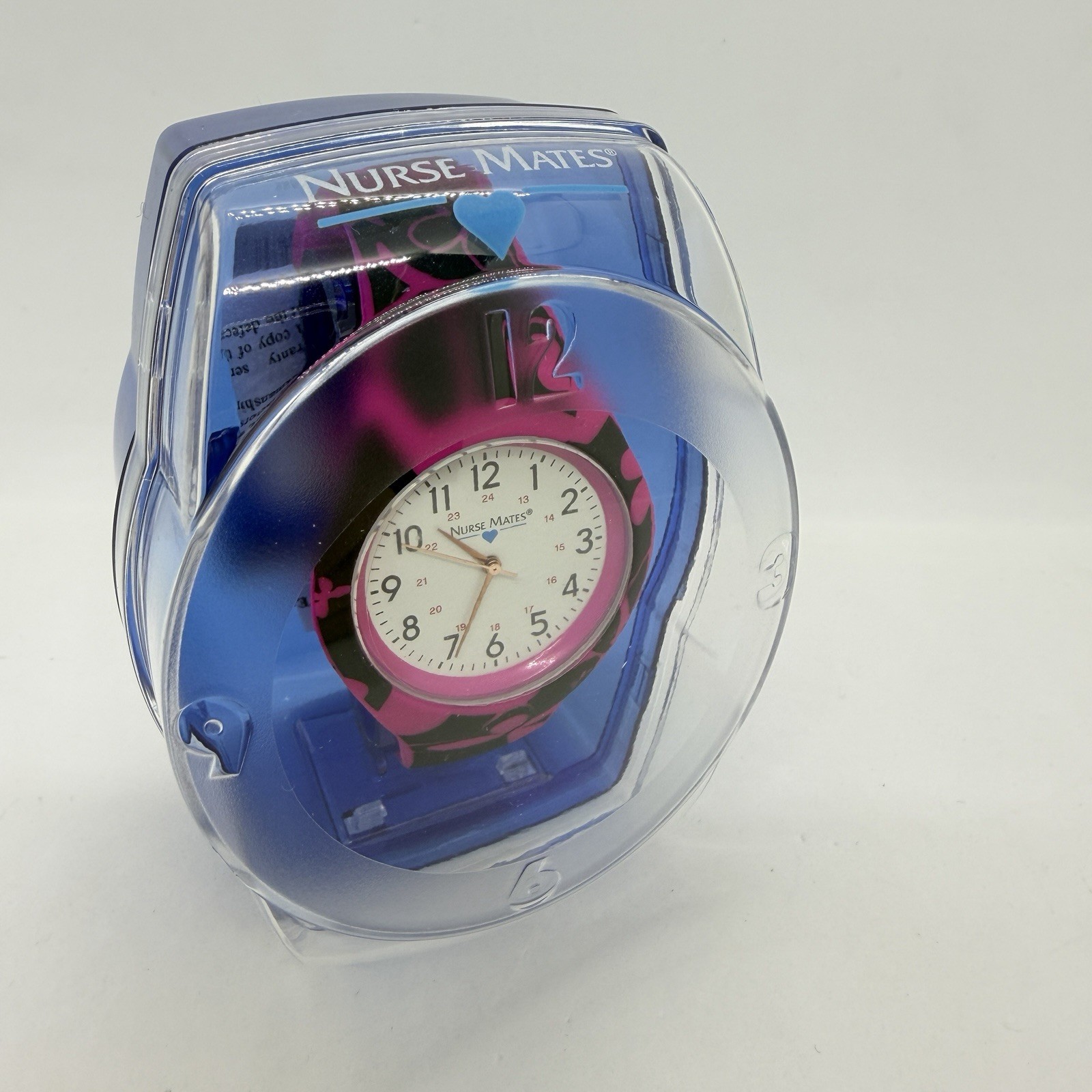 Nurse Mates women’s nurse watch water-resistant silicone strap – Black Pink