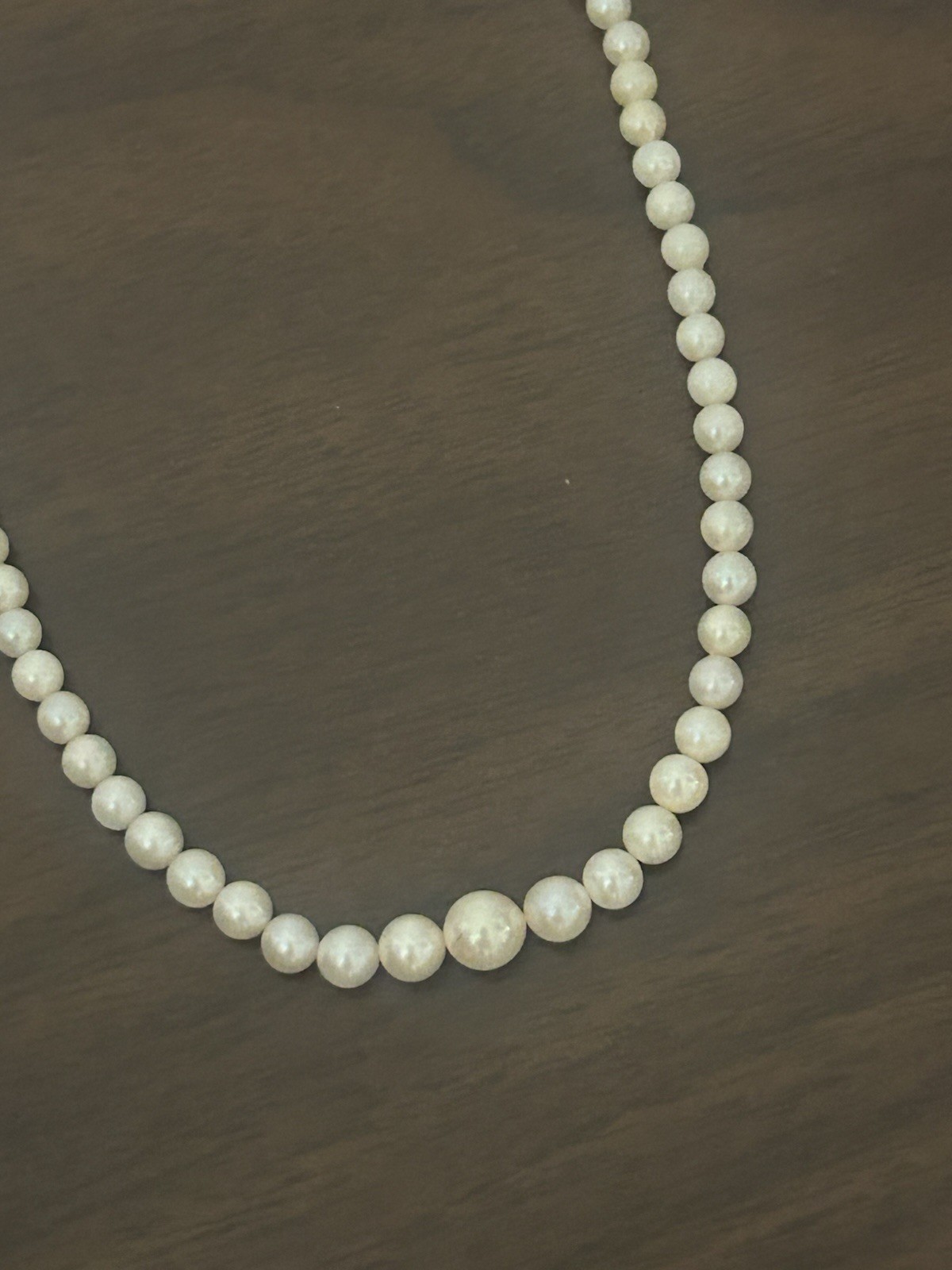 Solid 14k Gold Rhodium Plated Clasp Graduated Mother Of Pearl 15 Inch Necklace