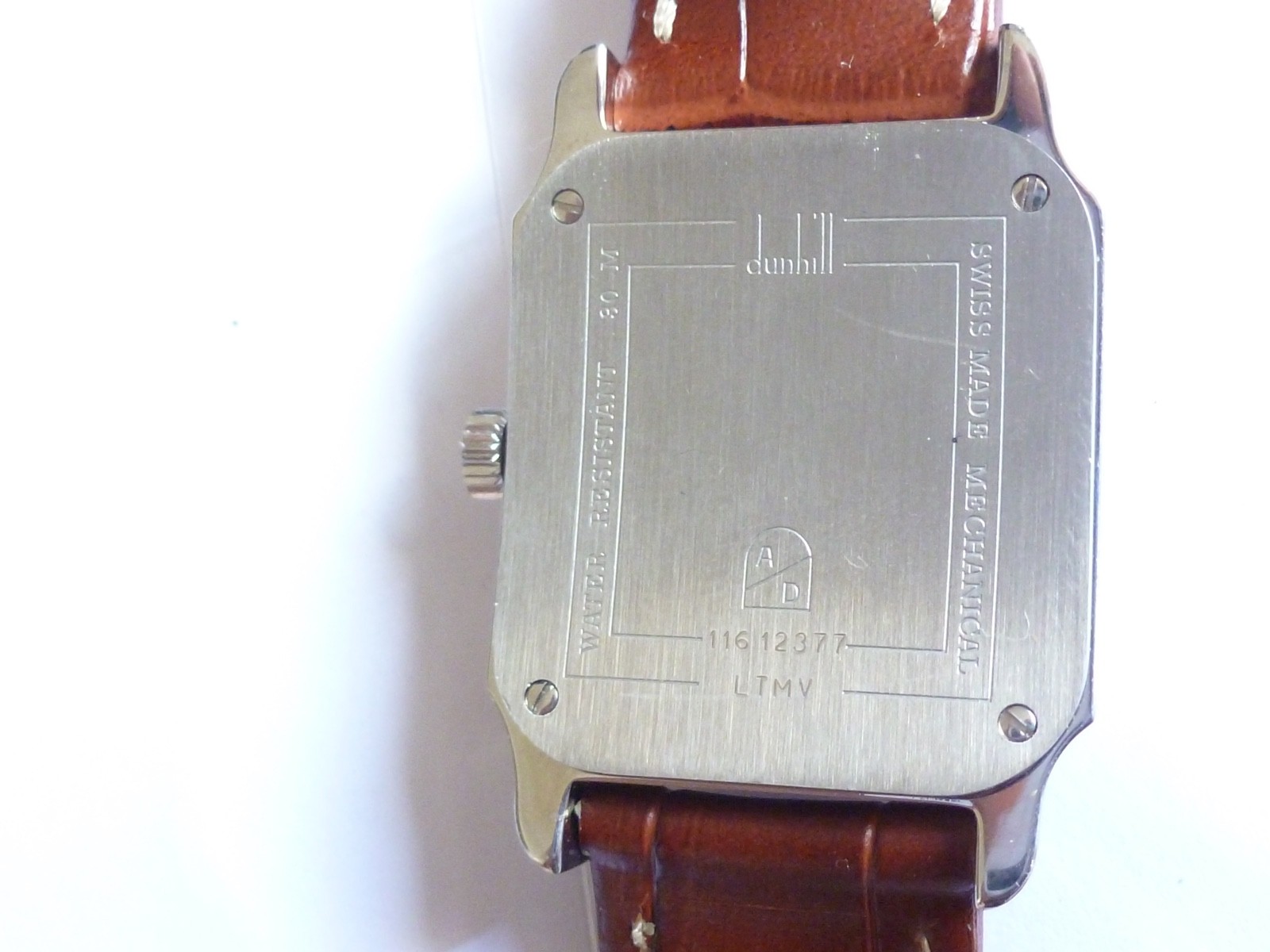 Vintage NOS DUNHILL Men’s Rectangular Steel Wristwatch Manual ETA 28mm x 39mm