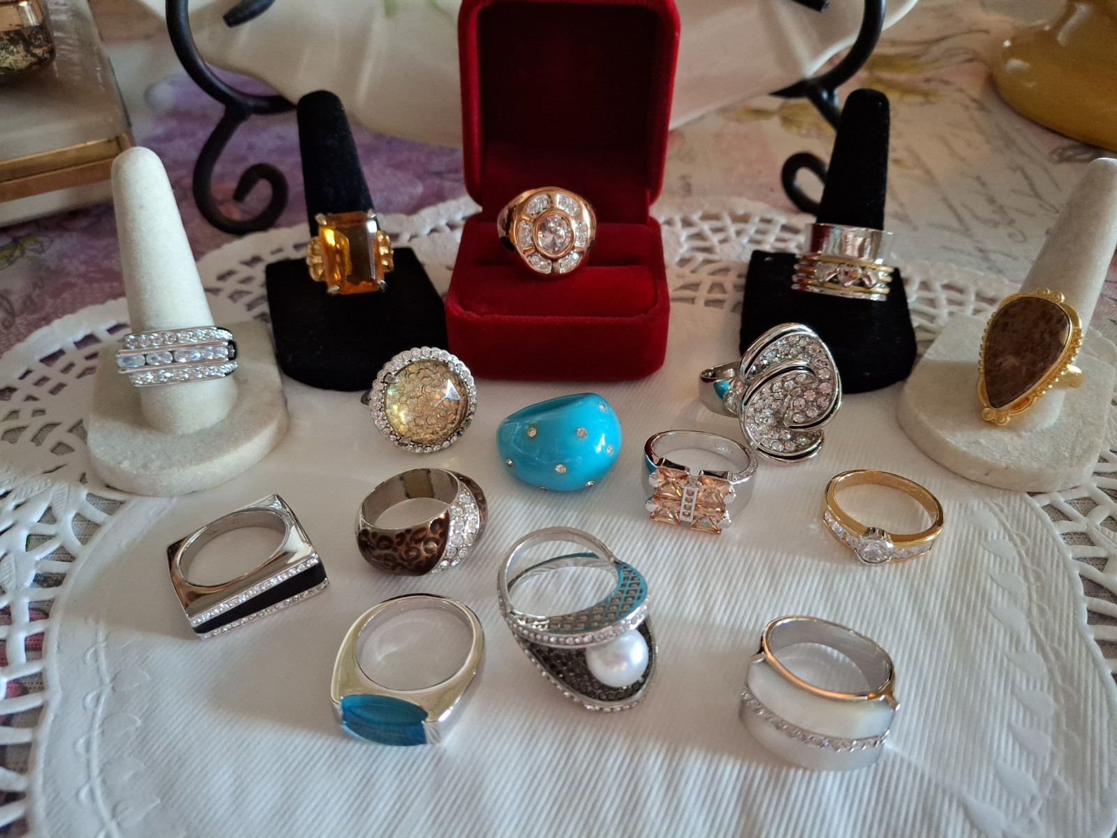 Vintage To Modern Lot Of Rings 15, Sizes Vary 7-9 Designer Camille Lucie (7)