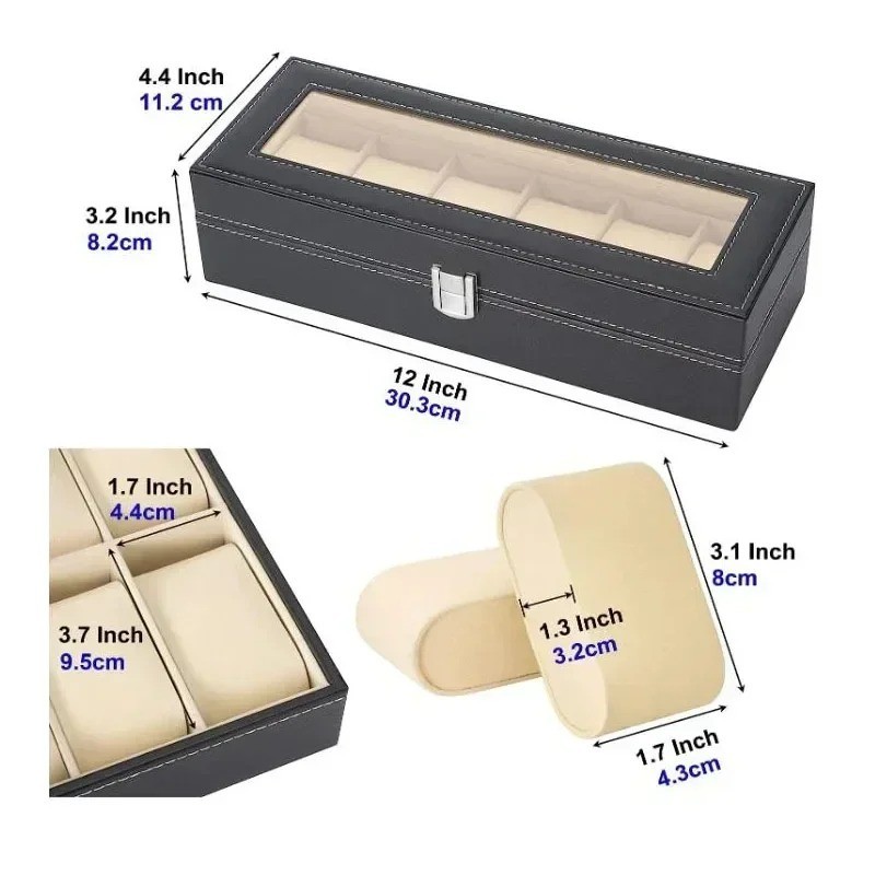 15 Slots PU Leather Wrist Watch Display Box Storage Holder Organizer Case A++