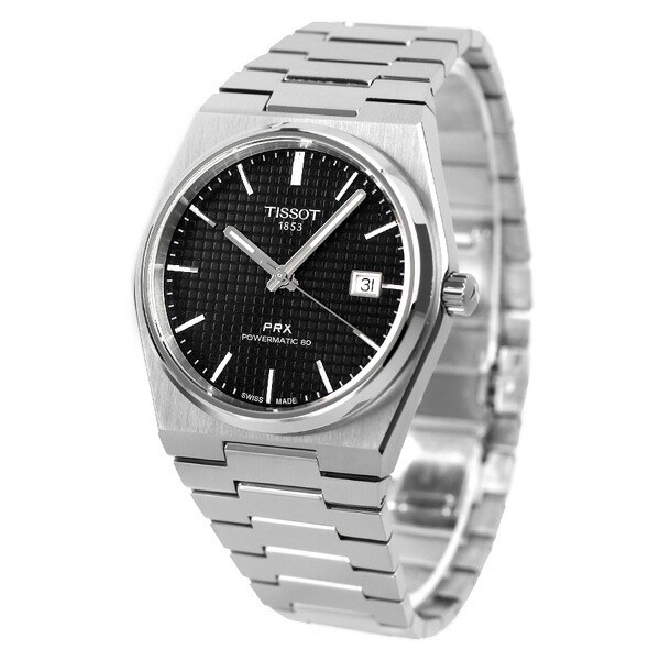 Unused TISSOT PRX T137.407.11.051.00 Black Powermatic 80 Men Watch in Box