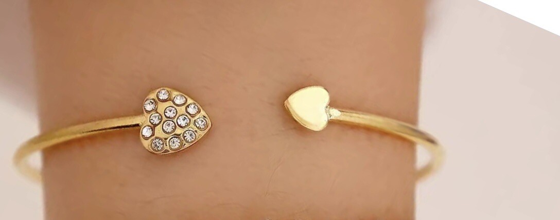 Shiny Zircon Bracelet Zinc Alloy Hand Jewellery GOLD
