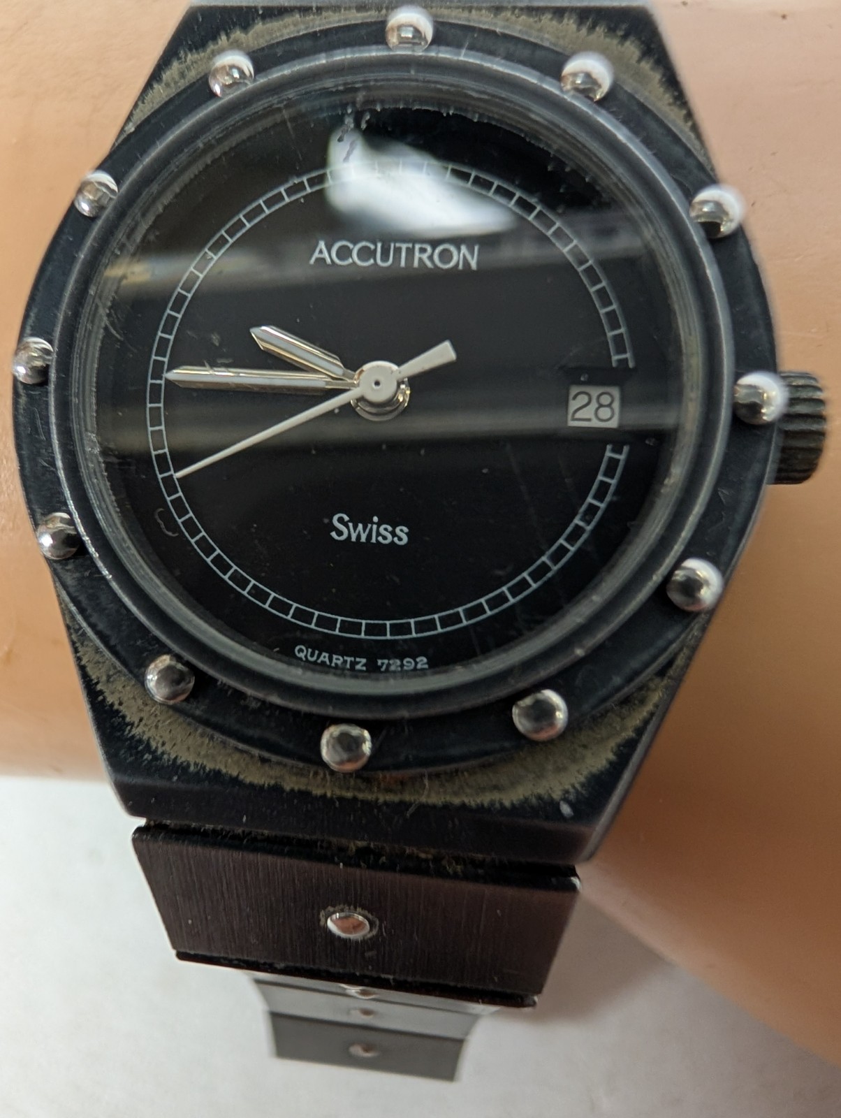 Vintage Accutron Swiss Quartz Wristwatch- New Battery-Watch Keeping Time