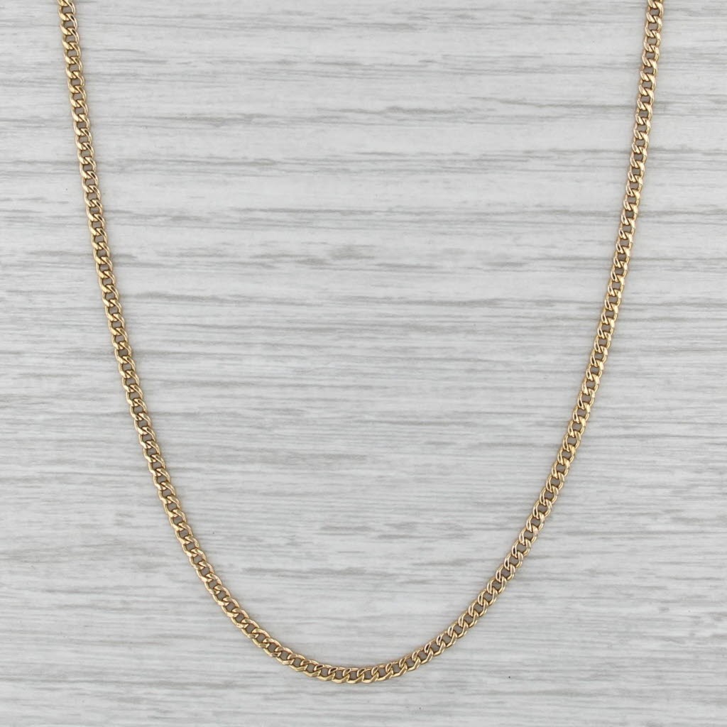 20.5″ 2.2mm Curb Chain Necklace 18k Yellow Gold Italian