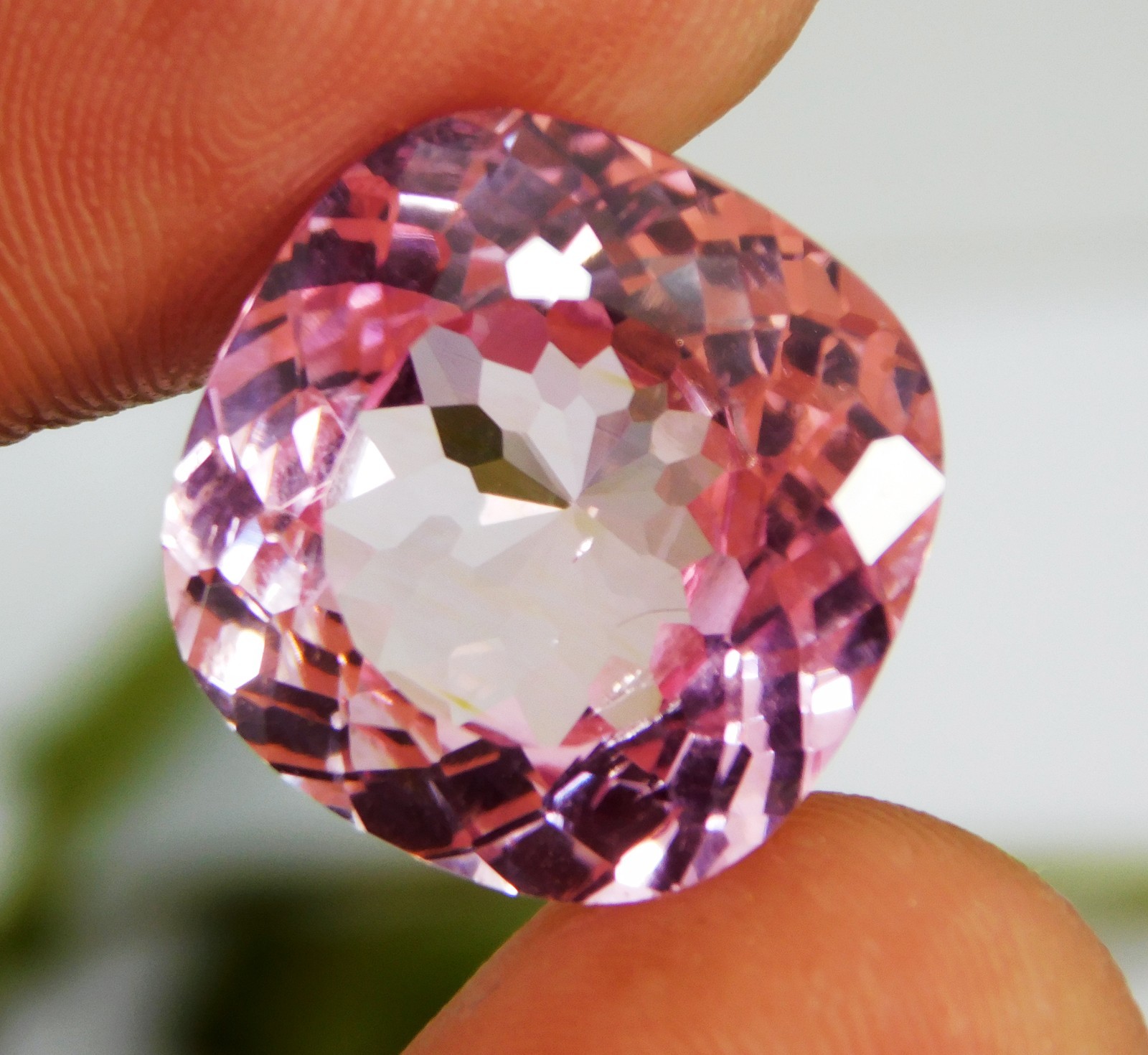 16.50 Ct Certified Natural Brazilian Pink Morganite Cushion Cut Fine Gemstone