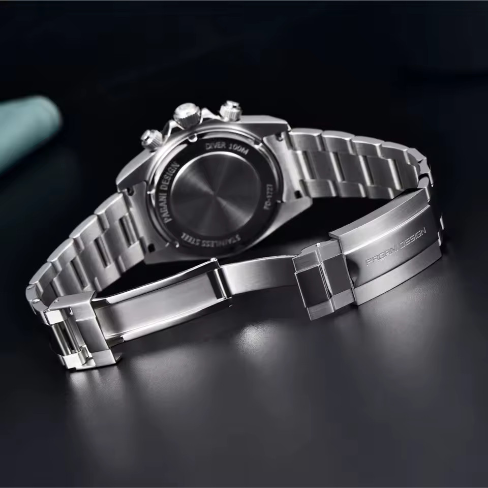 PAGANI DESIGN 40MM Men’s Chronograph Quartz Watch Date Stainless Steel Bracelet