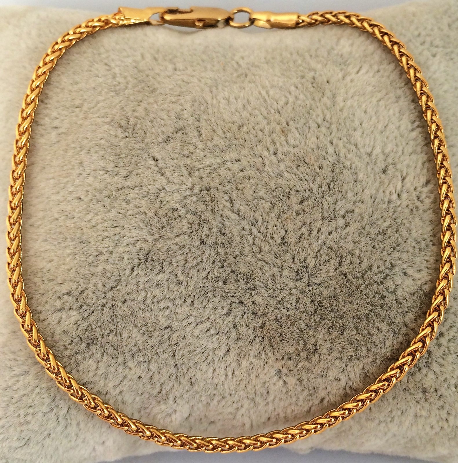 Man’s 18K Gold Layered 3mm Popcorn bracelet 8 1/4 LY08