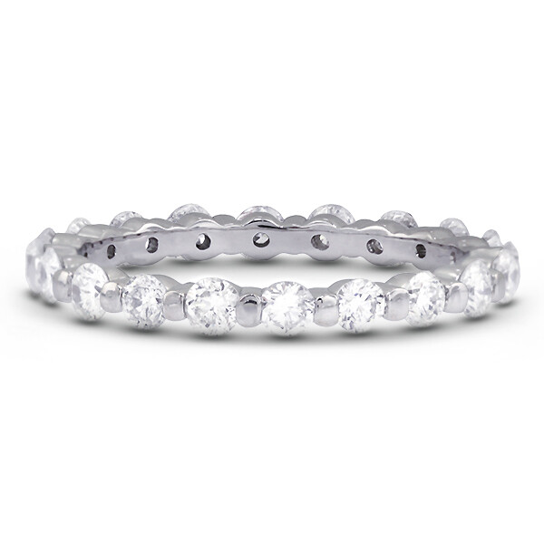 2.96 Carat Total D/VVS1/Ideal Round Diamonds 14k/w Classic Anniversary Band 3.8g
