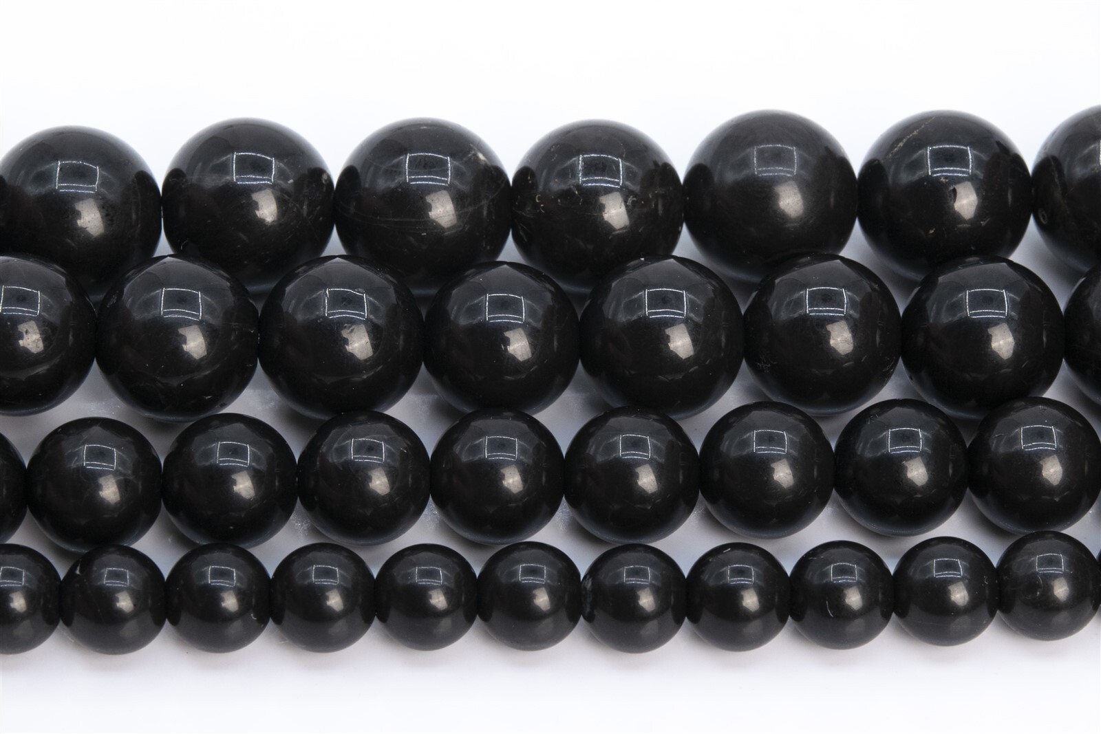 Genuine Natural Russian Shungite Round Gemstone Loose Bead 4/5-6/8/10/11-12MM