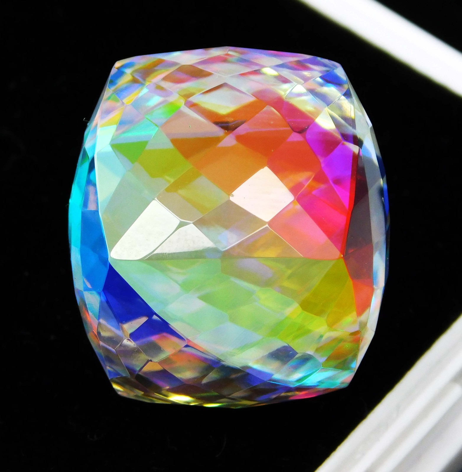 84.05 Ct Flawless Natural Mystic Quartz Certified Rainbow Cube Loose Gemstone