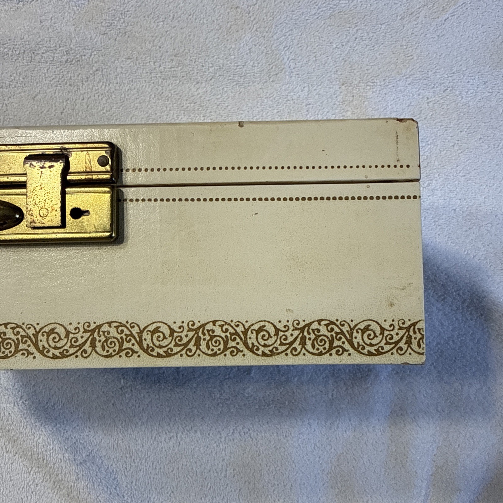 Mele Vintage White Cream Jewelry Box Two Tiers Accordion Style Pink Velvet