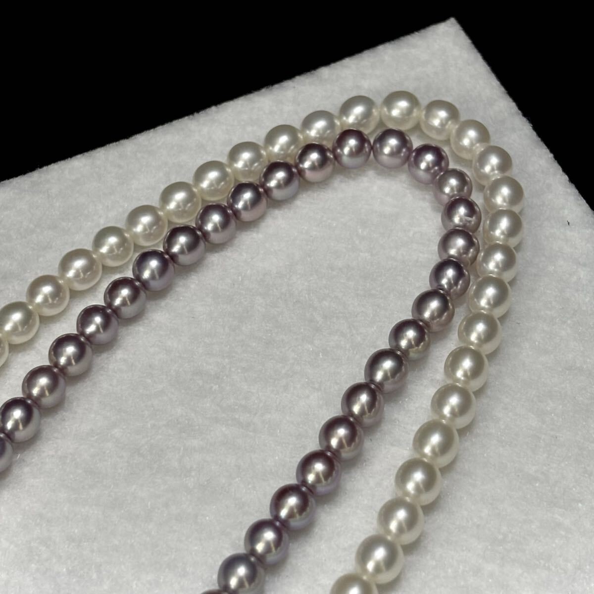 Platinum Genuine Pearl Necklace 5.5-6.0mm 82cm Pt850 From Japan