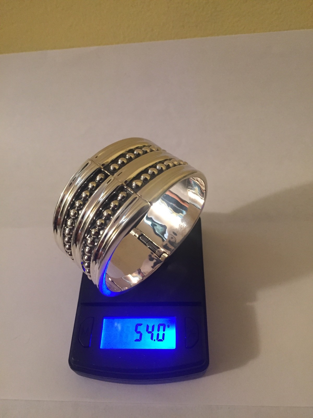 Handmade Pure 925 Sterling Silver Fine Cuff Bracelet 54.0 gr Taxco/Mex