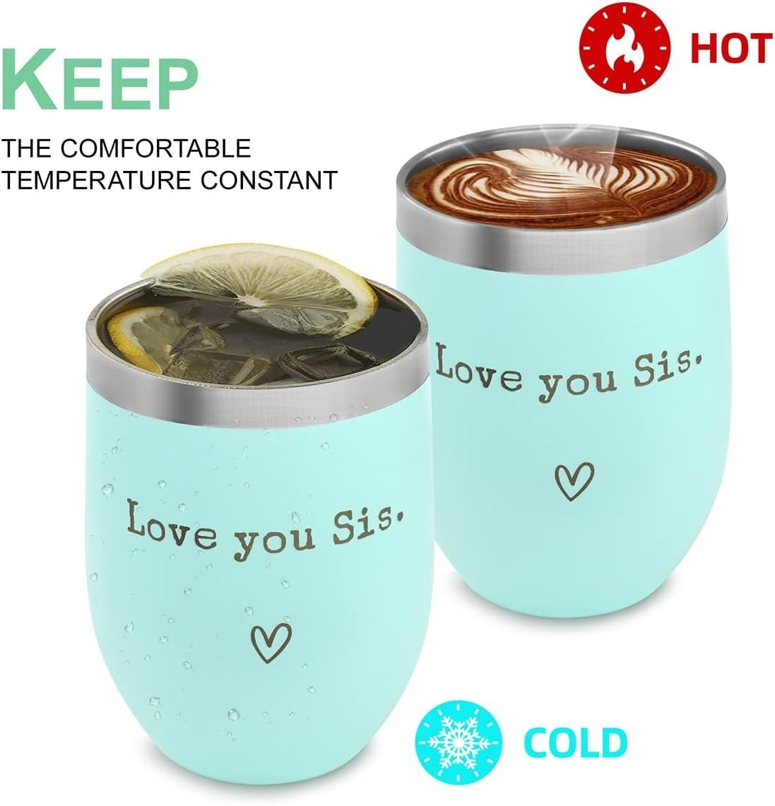 Spill-Proof 12oz Stainless Steel Coffee Tumbler for Besties – Mint Edition