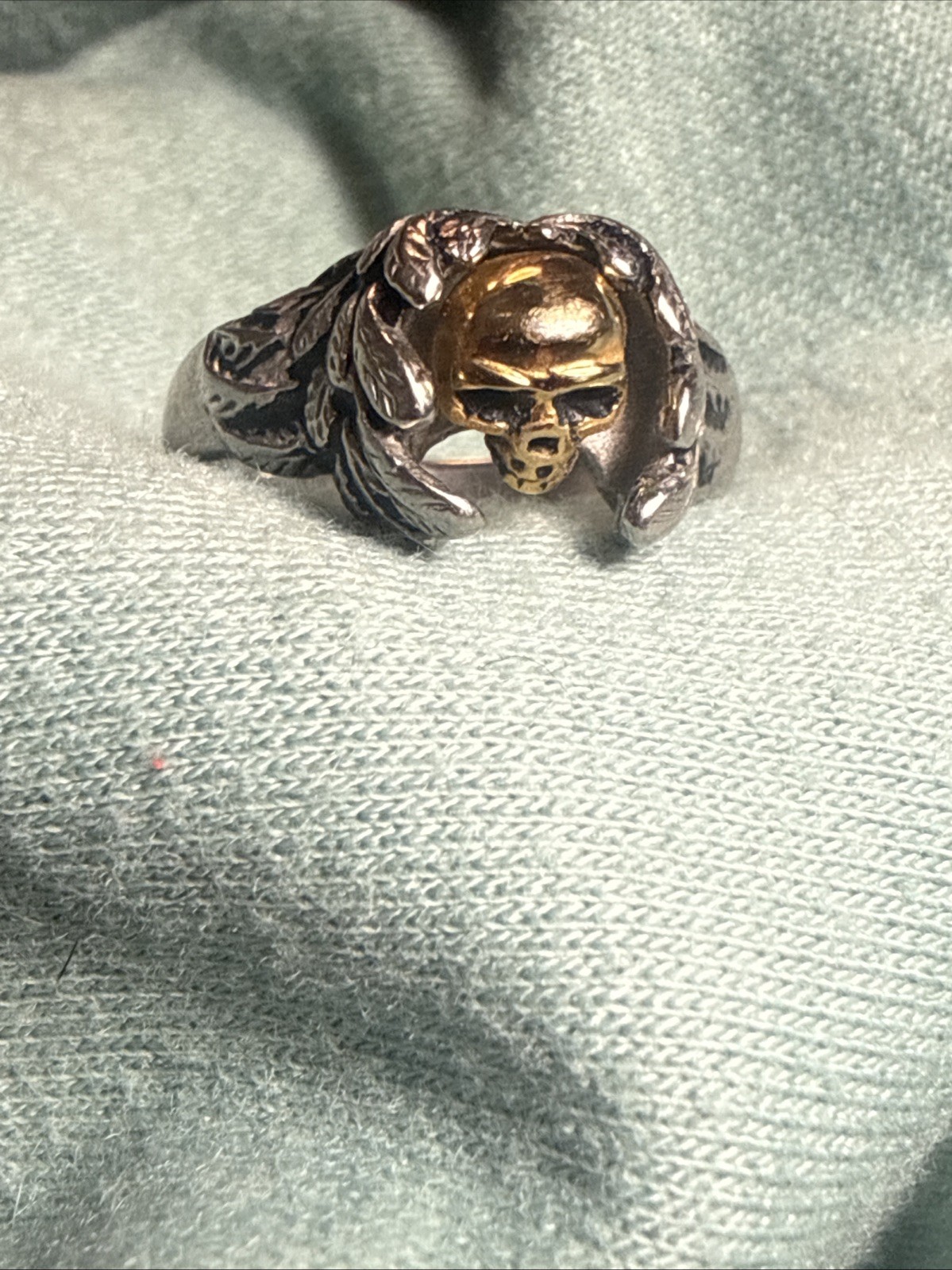 Solid INOX 316L Surgical Steel Eagle Claw Skull Biker Statement Ring