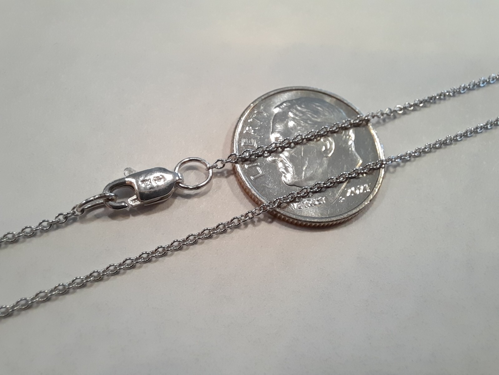 17.75″ 14K White Gold 1.0mm Rolo Chain Necklace – 1.660 grams