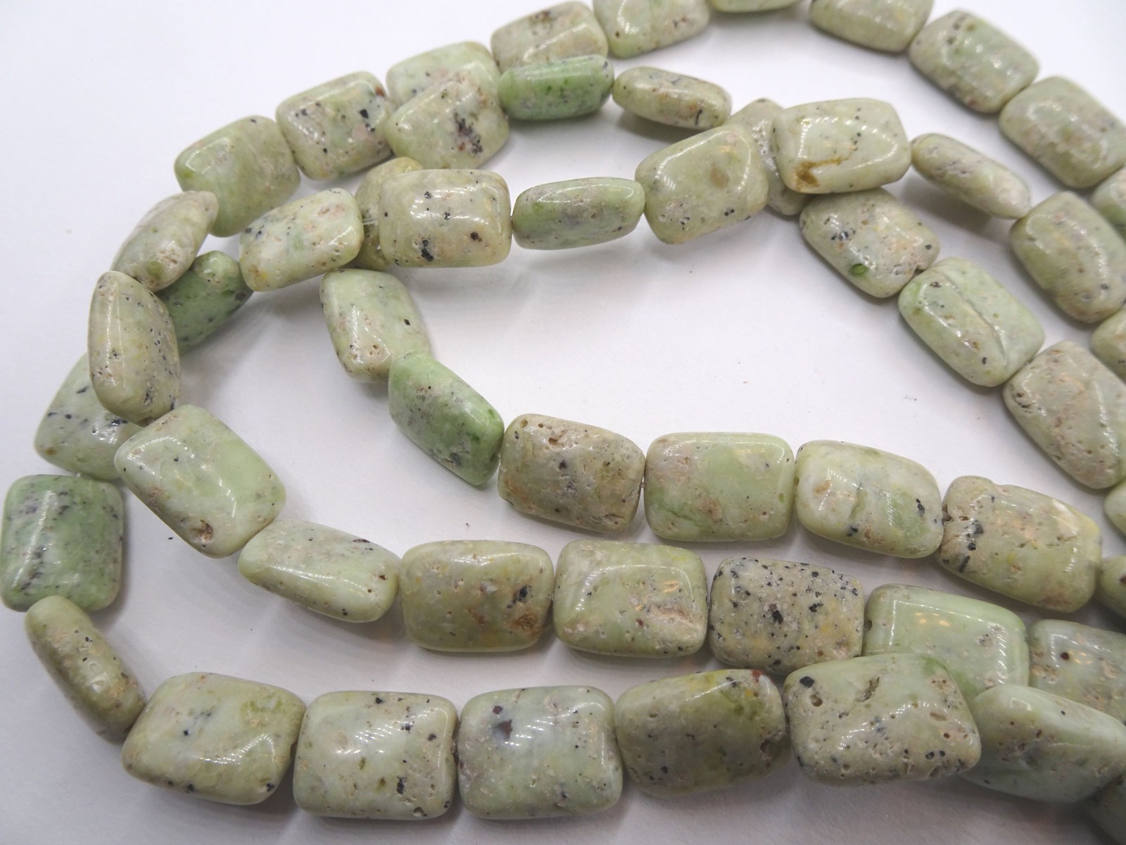 14 1/2″ Str Chalk Turquoise 13-13.75mm Long Smooth Rectangle Stone Beads A15 DNG