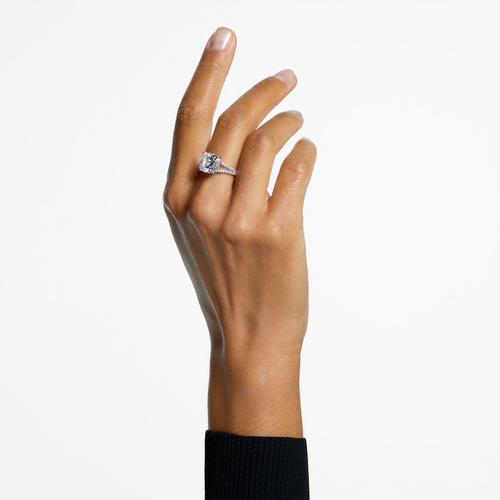 Swarovski Crystal Stilla Cocktail Ring Square-Cut Engagement CZ Size 52 6
