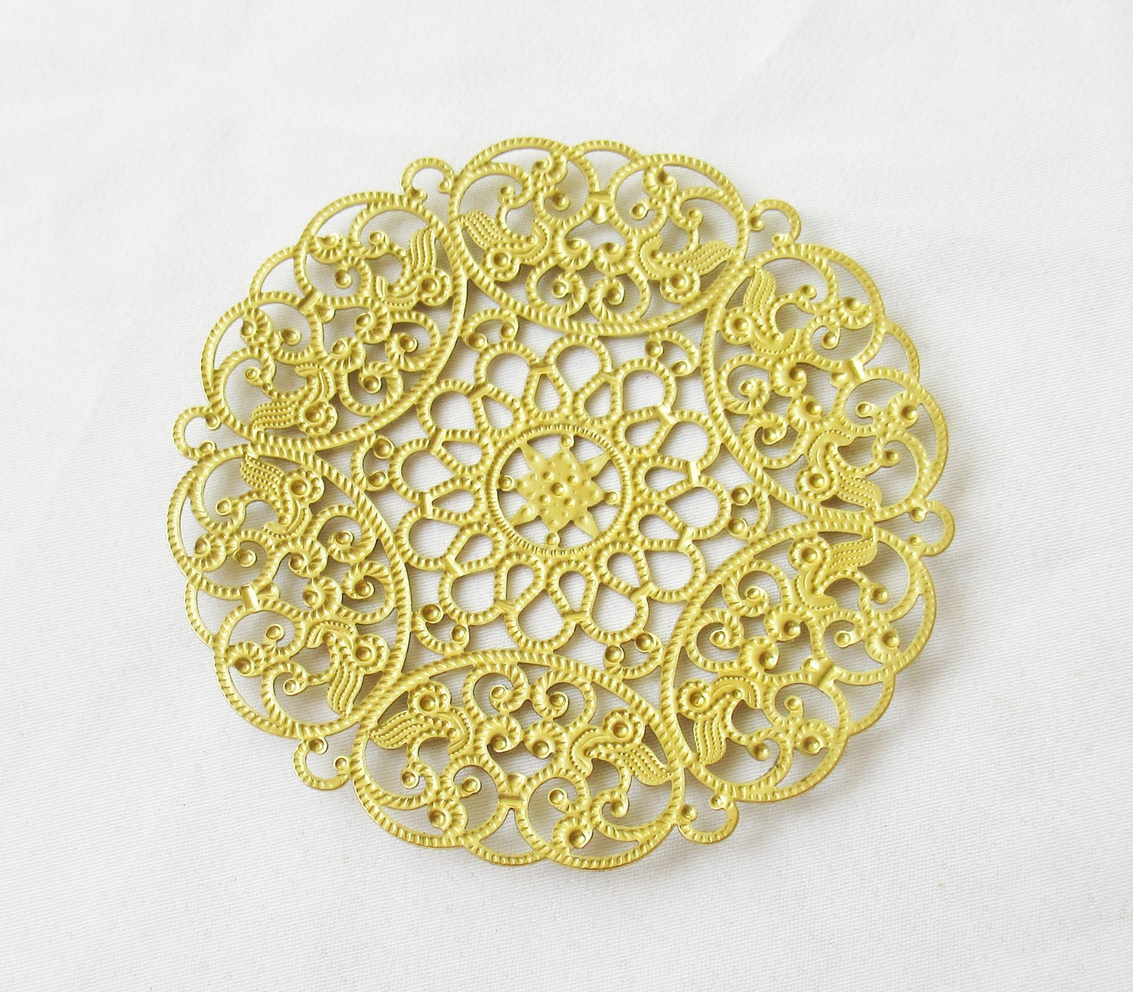 10pcs Large Brass Filigree 69mm Stamping Findings for Decorative DIY Crafts