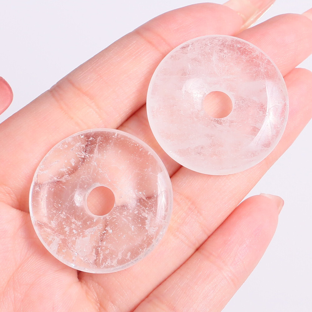 30mm Healing Crystal Peace Donut Beads Lucky Circle Donut Pendant Jewelry Making