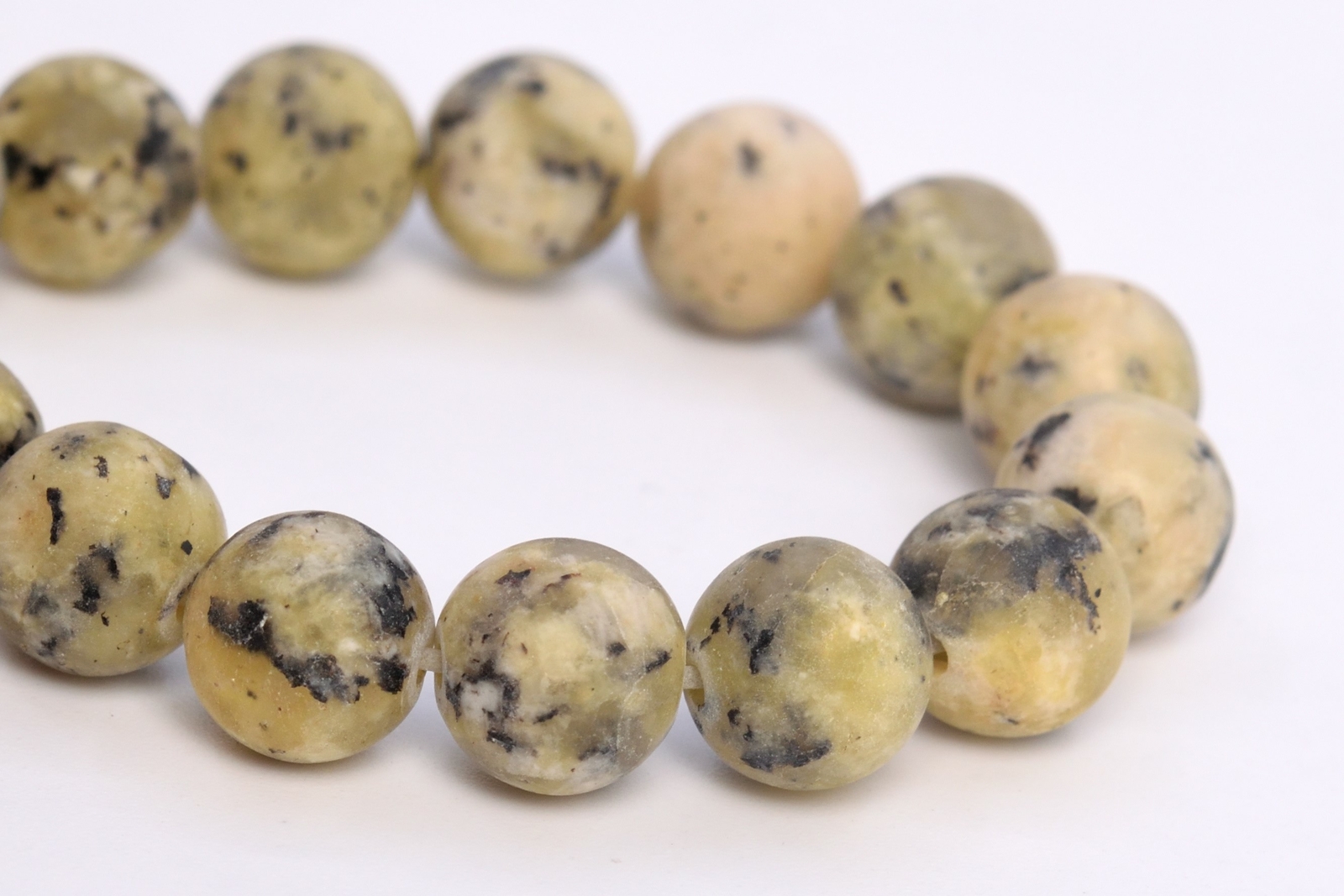 8MM Matte Faint Yellow Jade Beads Grade AAA Round Loose Beads 7.5″