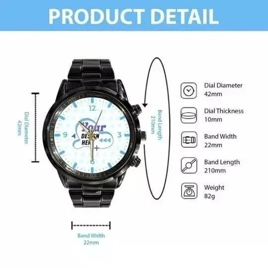Indian Motorcycle 125th Anniversary Black Stainless Steel Watch