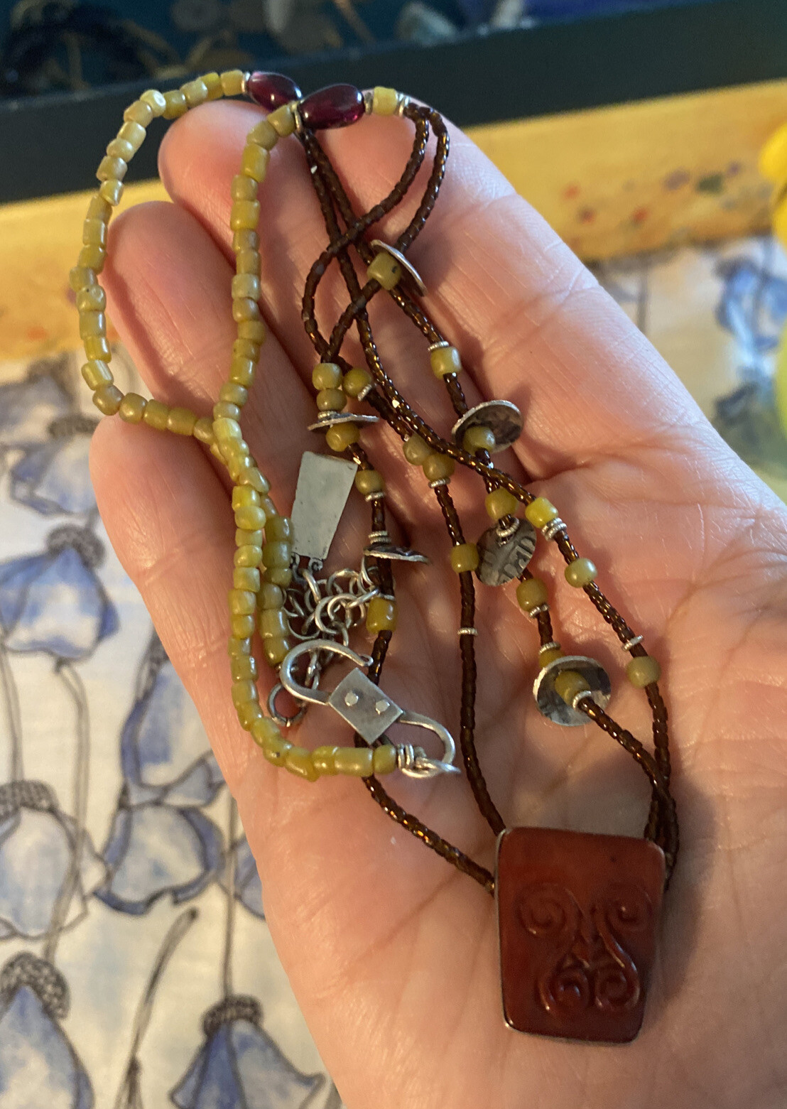 ARTISAN JANICE LEE RIPLY CAMENAE JLR 925 PENDANT NECKLACE ASSORTED Stones