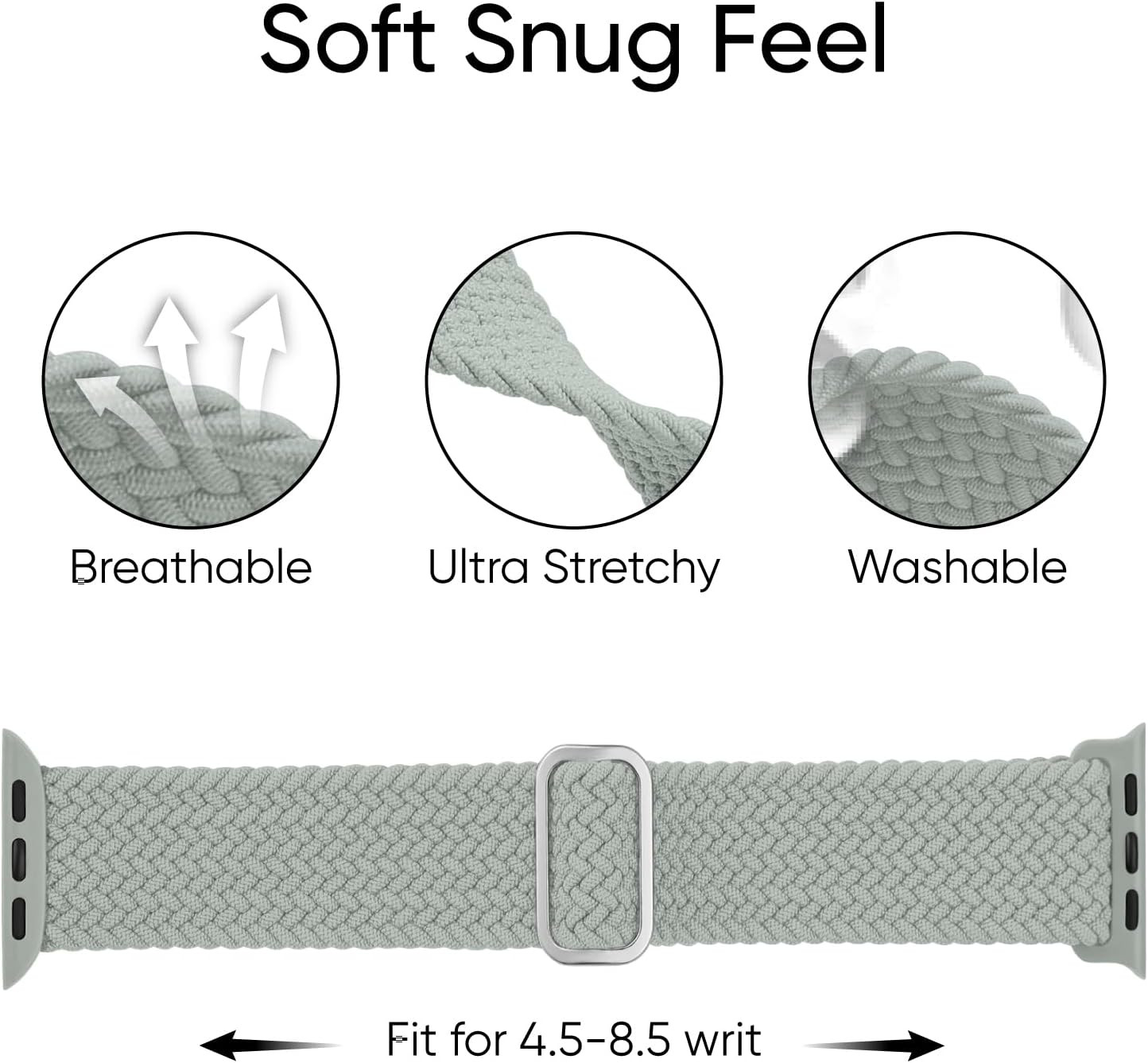 6 Pack Braided Stretchy Bands Compatible with Apple Watch Band 38Mm 40Mm 41Mm 42