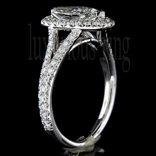 Marquise 1.50 Ct Near White Moissanite 925 Sterling Silver Halo Engagement Ring
