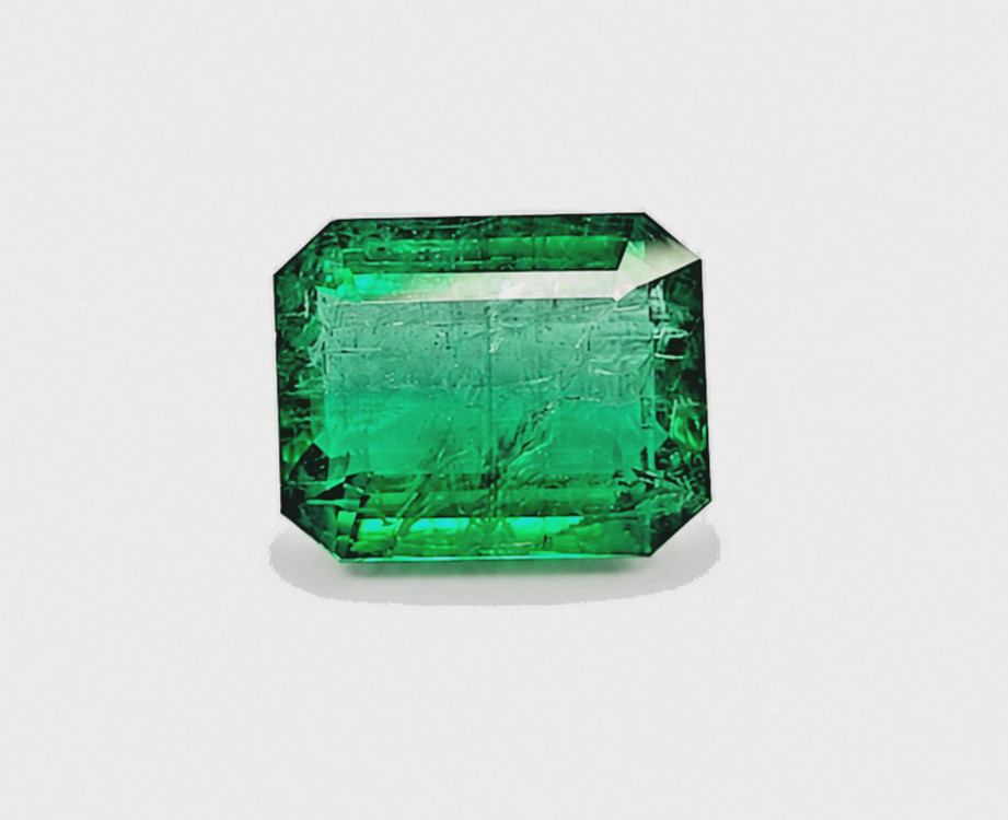 7.53 Ct Natural Zambian Emerald Octagon Cut Certified Loose Gemstone