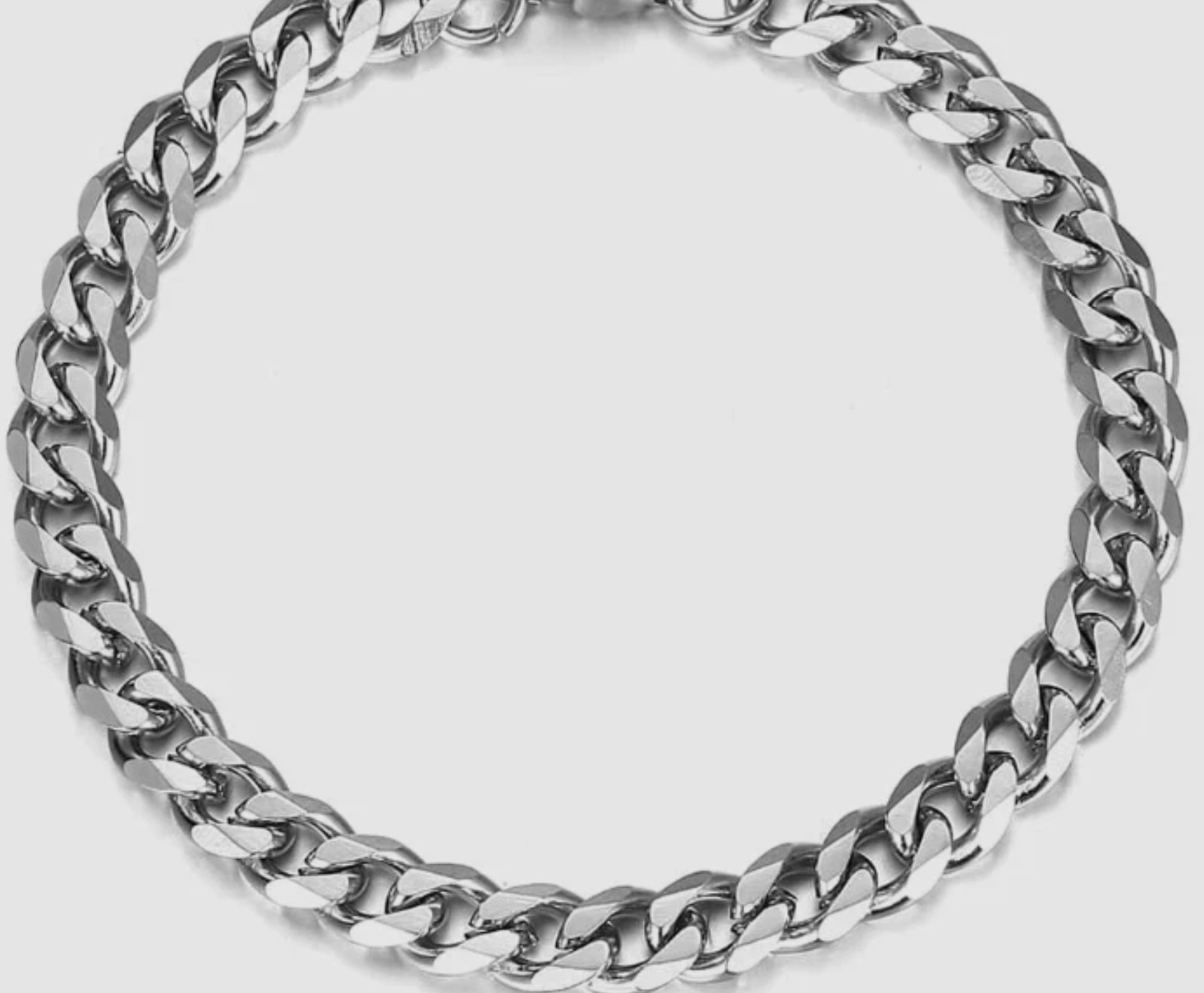 Silver Cuban Link Anklet Stainless Steel Curb Chain Bracelet Men Women 10 11 Inc