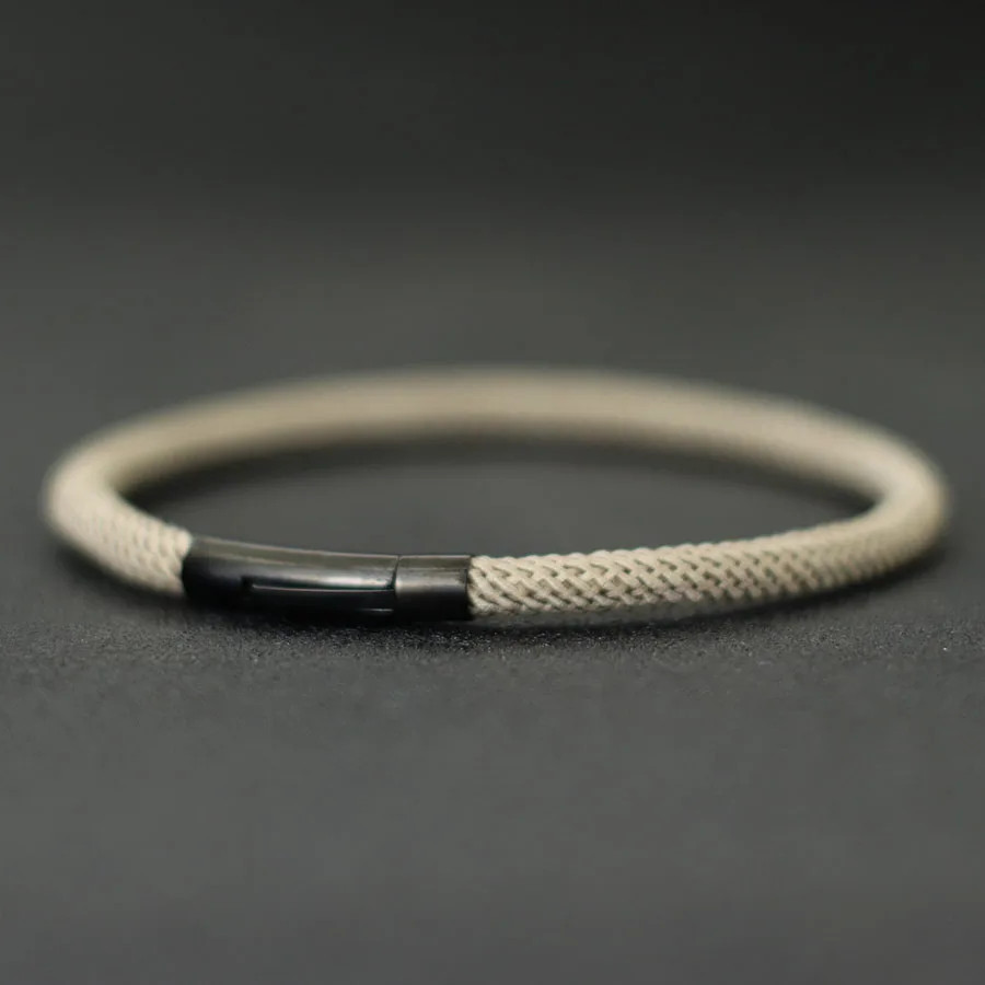 1pc Rope Bracelet Men 4mm Thread Stainless Steel Bracelets Buckle Jewelry