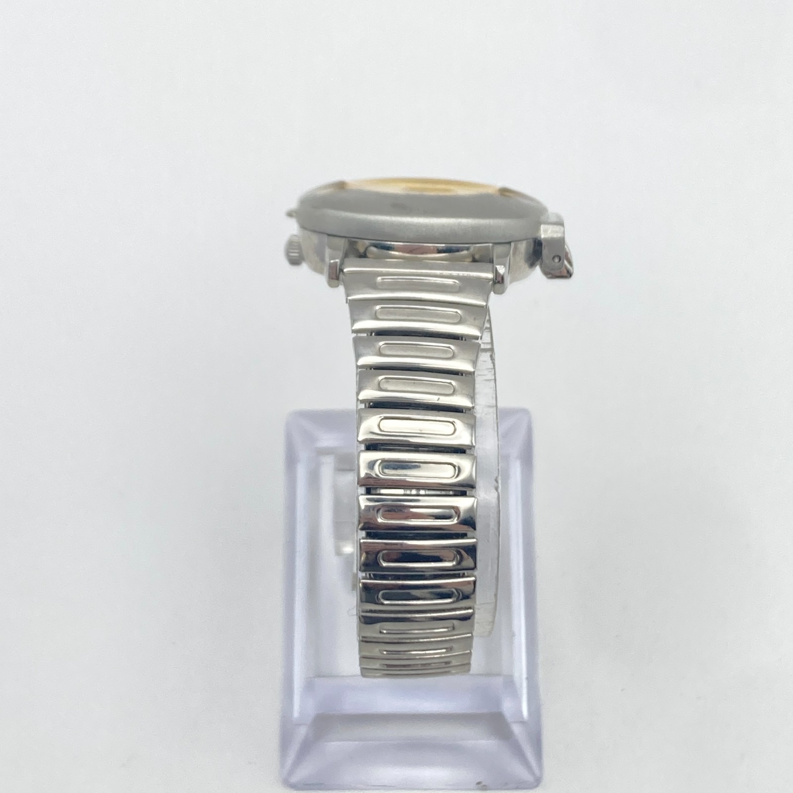 Accutime Hidden Dial Women’s Watch Monkey Silver Tone Stretch Band New Battery