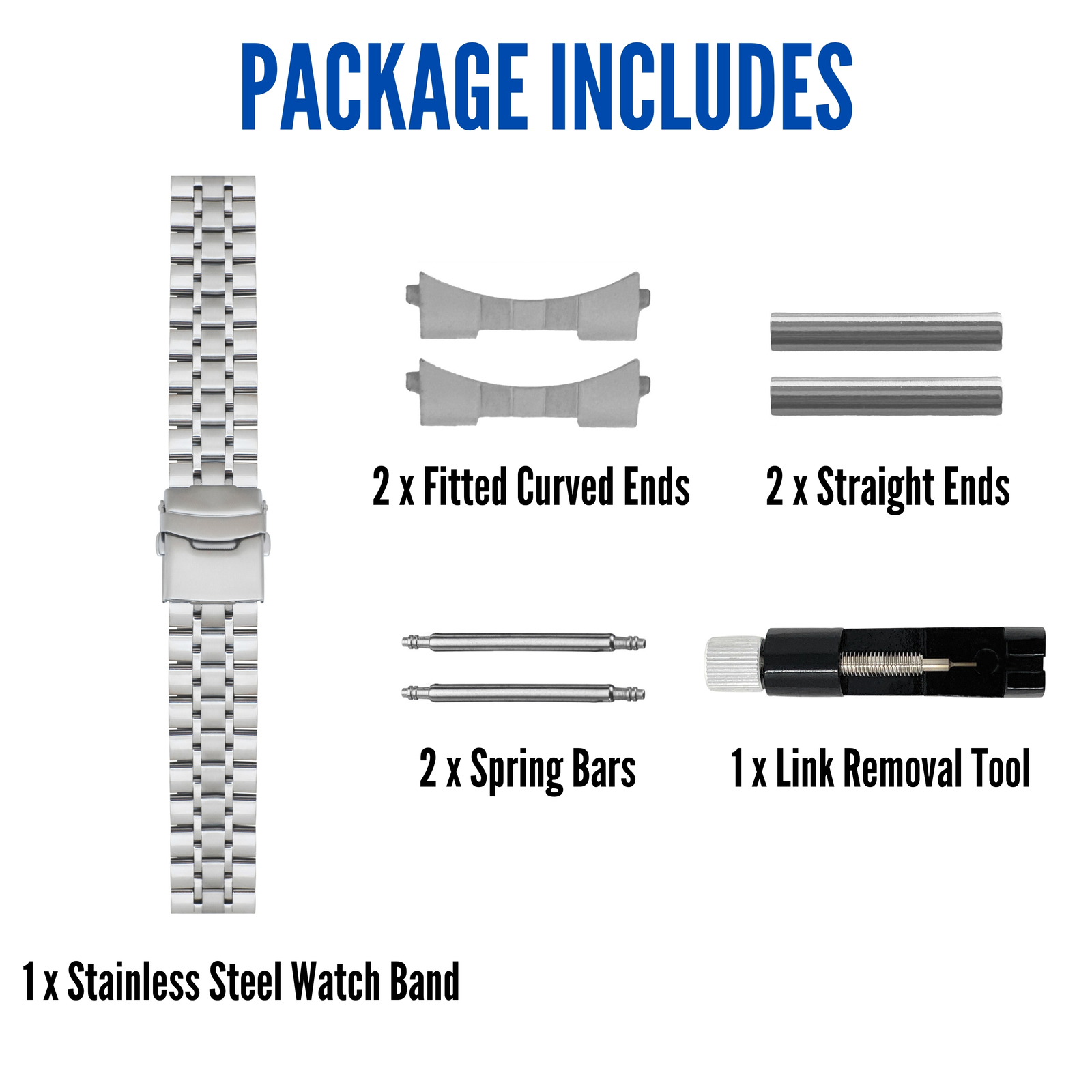 22mm Steel Metal Watch Band Brick Link Strap for Armand Nicolet JH9 M02 M02-4