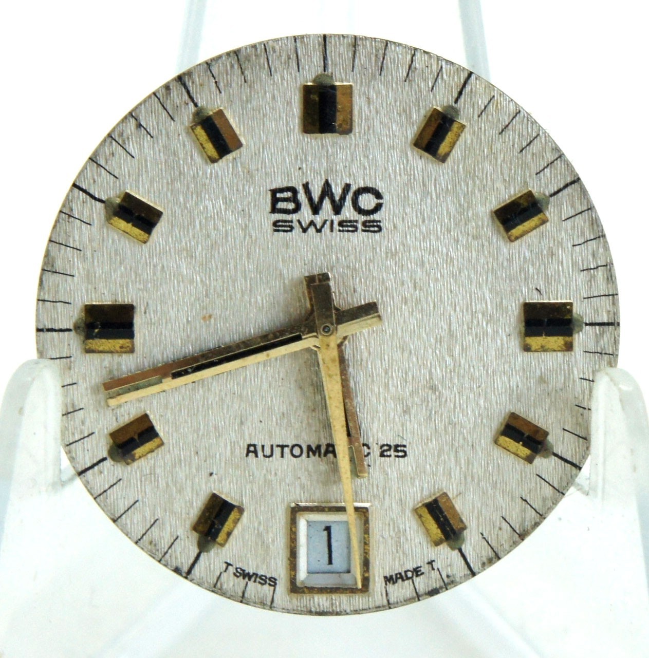 Vintage BWC Swiss Automatic Watch Movement ETA 2782 25 Jewels Dial Parts Repair