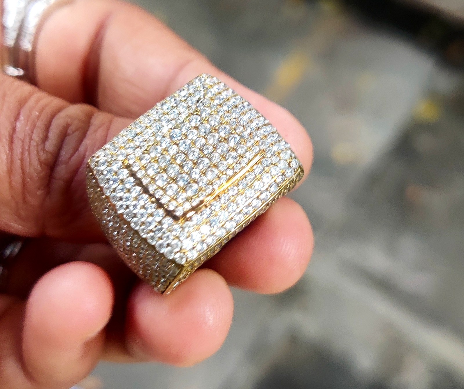 2.50Ct Lab-Created Diamond Cluster Men’s Engagement Ring 14K Yellow Gold Plated