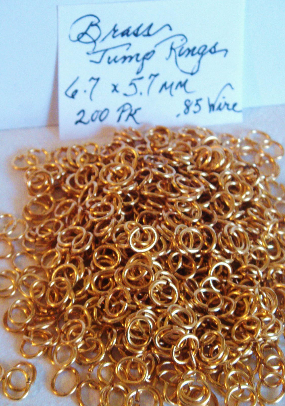 JUMP RINGS BRASS 6.7 x 5.7 mm .85 WIRE BLONDE OVAL SQUARE CUT 200 pcs+