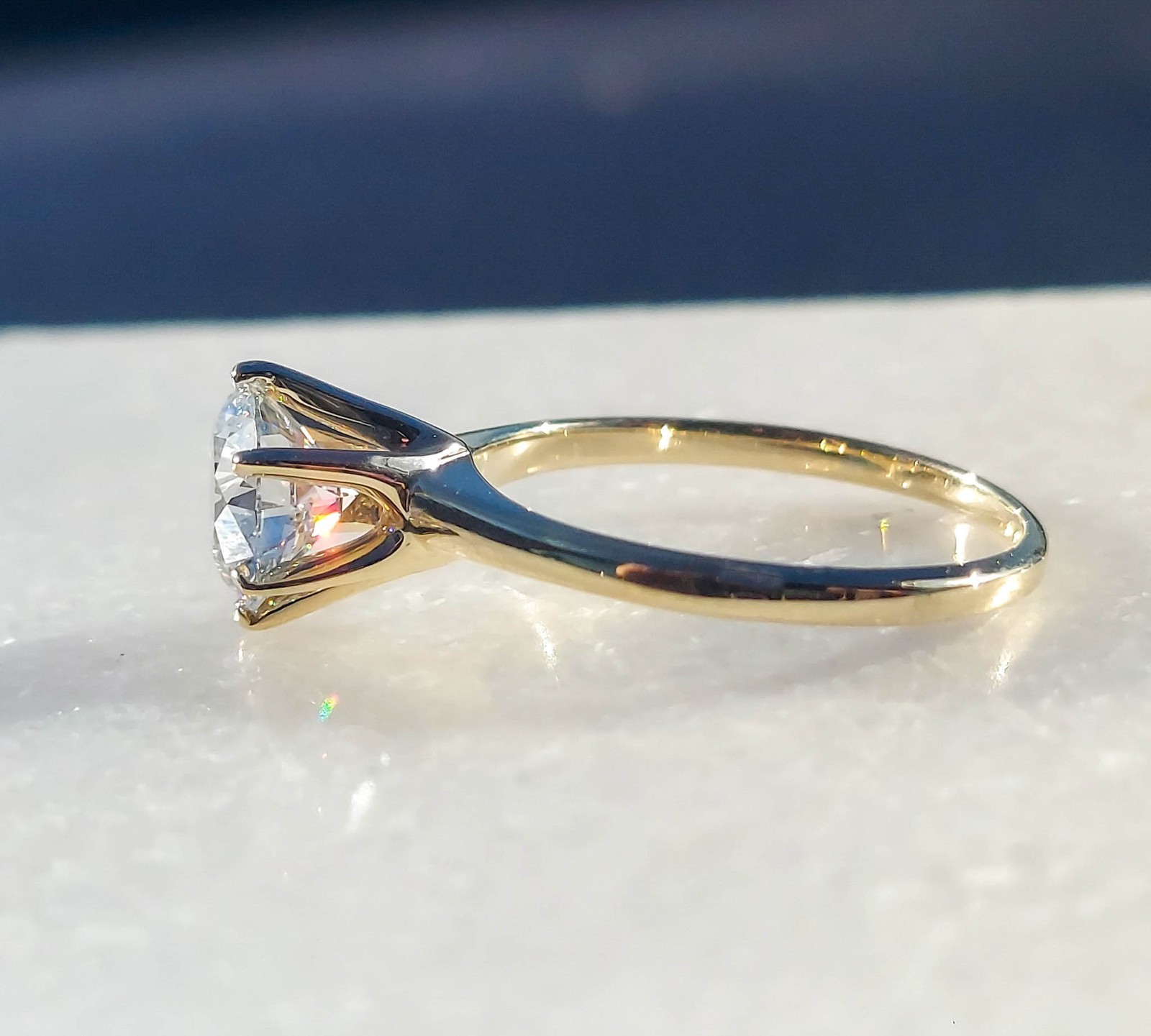 Engagement ring Size 5.75 10k gold ring, 1.26 carat certified. Solitaire ring